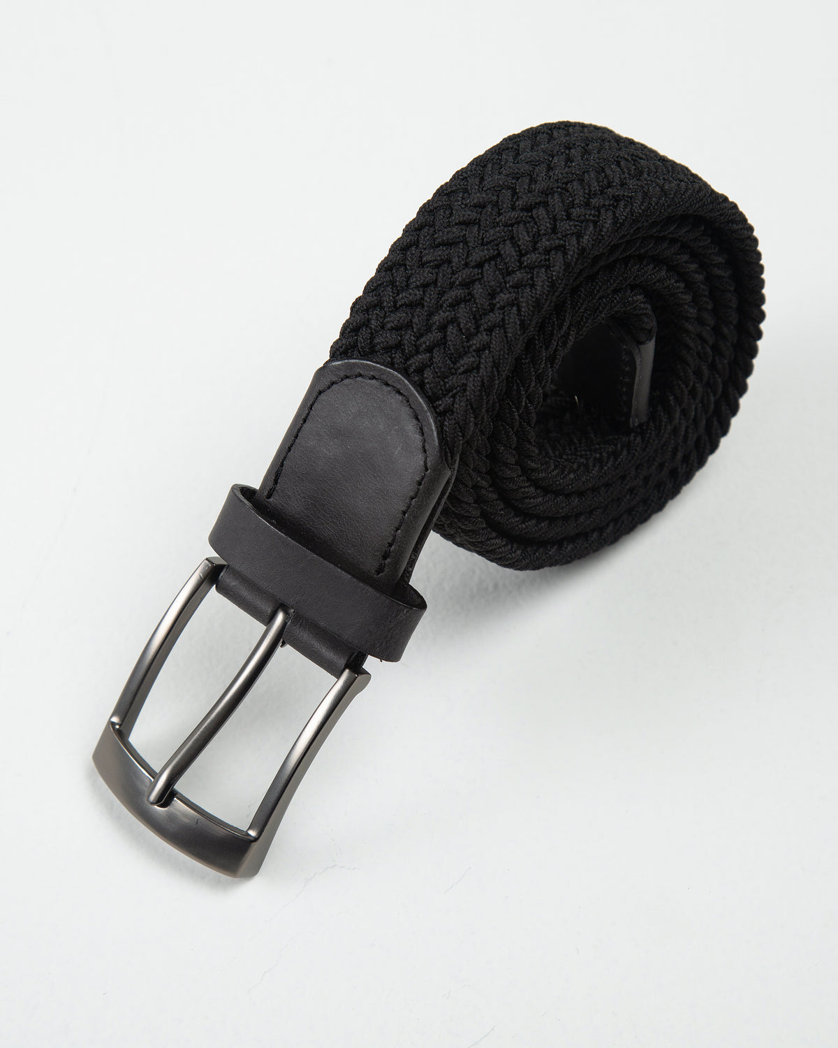 Cinturón Trenzado Elástico Negro