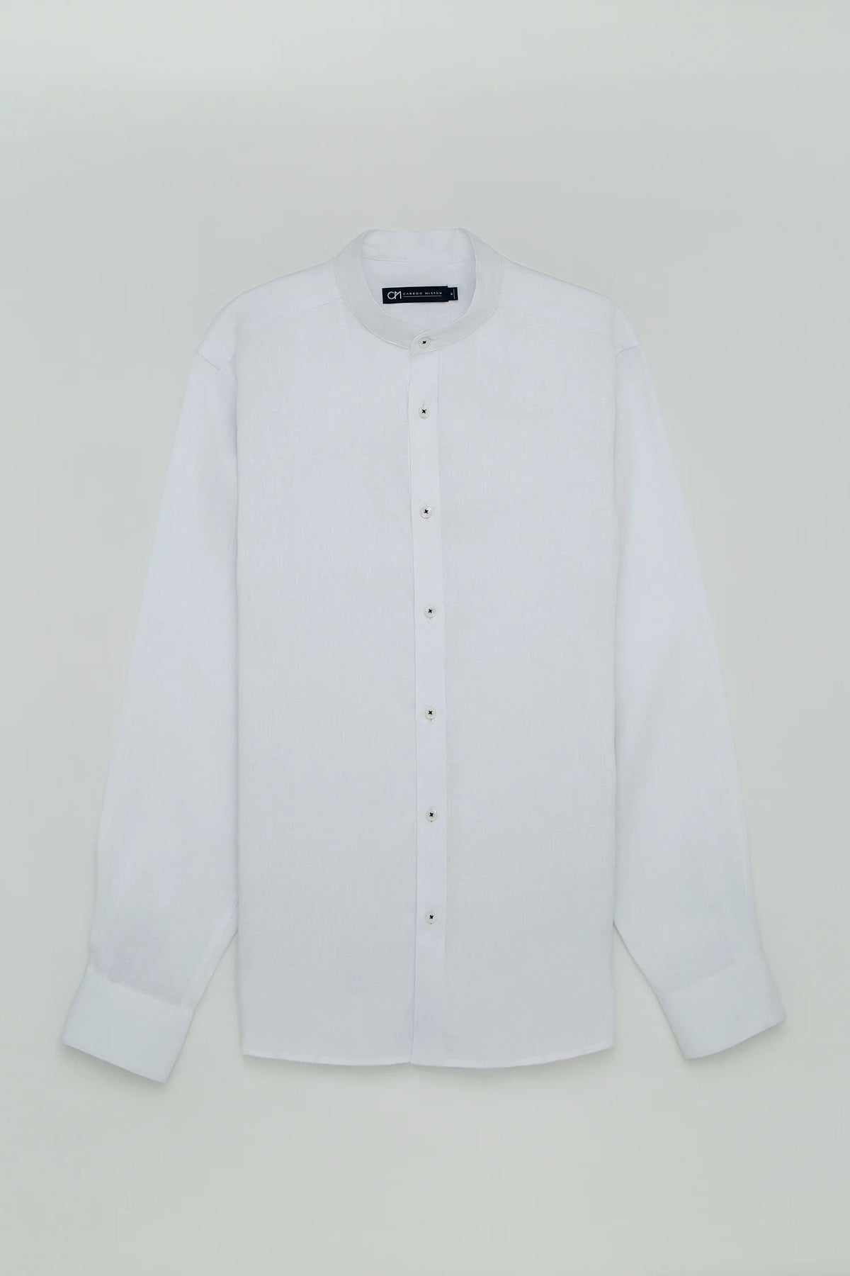 Camisa Cuello Mao Lino Blanco