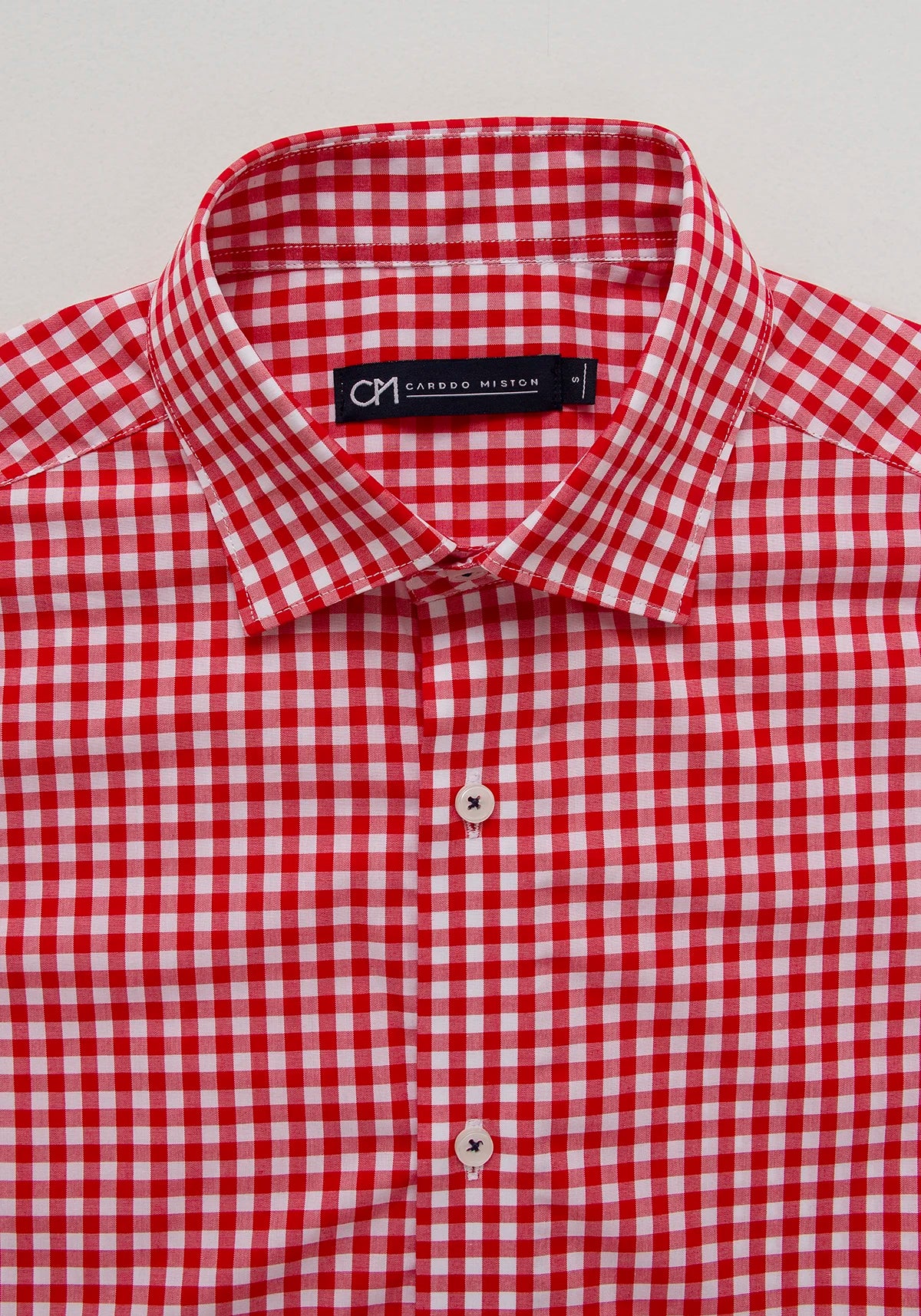 Camisa Popelín Cuadro Vichy Algodón Rojo