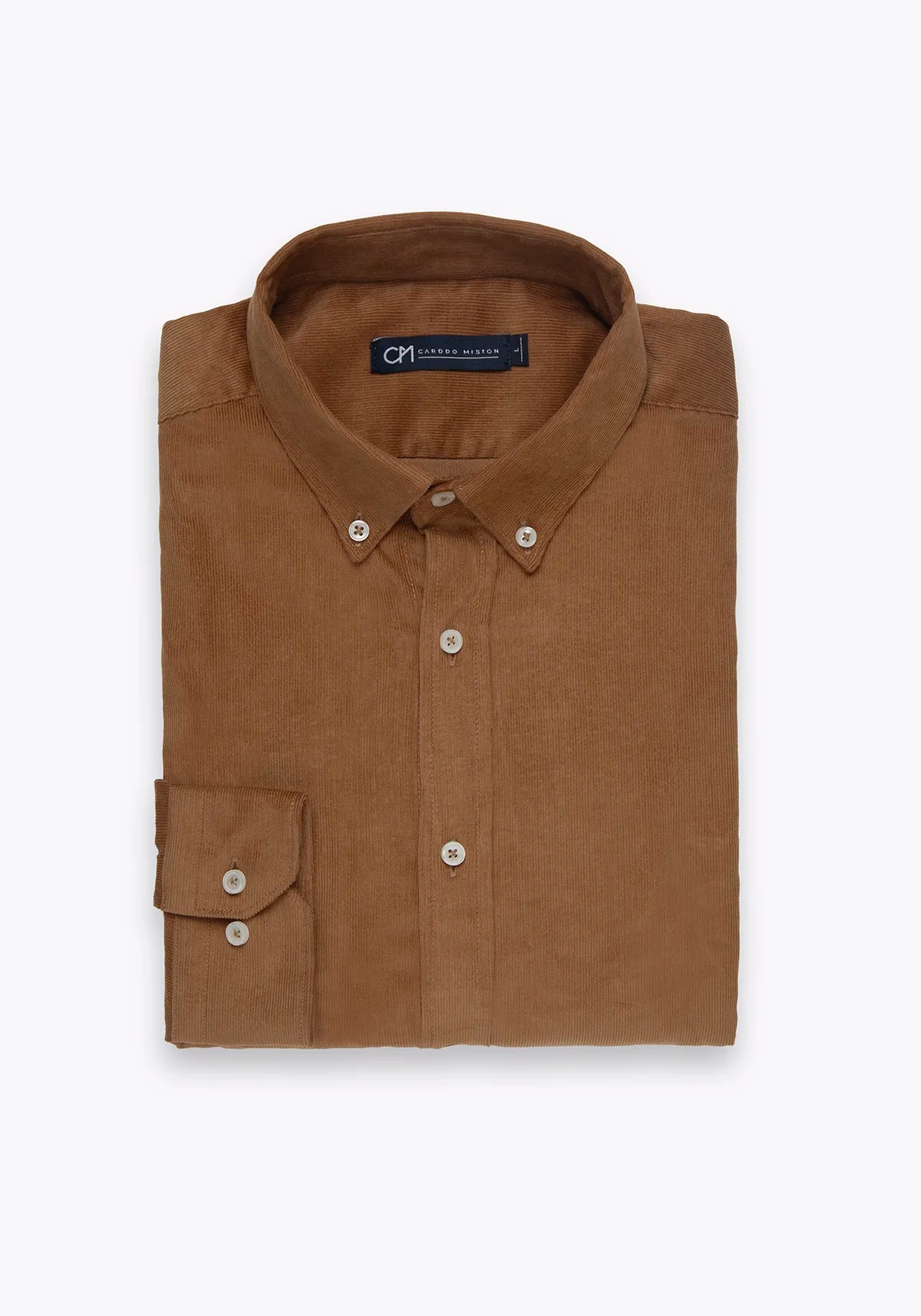 Camisa Micropana Botón Contraste Algodón Caramelo