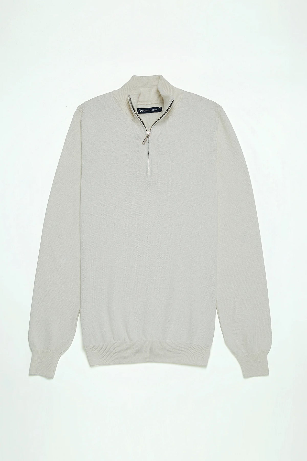 Saco Half Zip Algodón Crema
