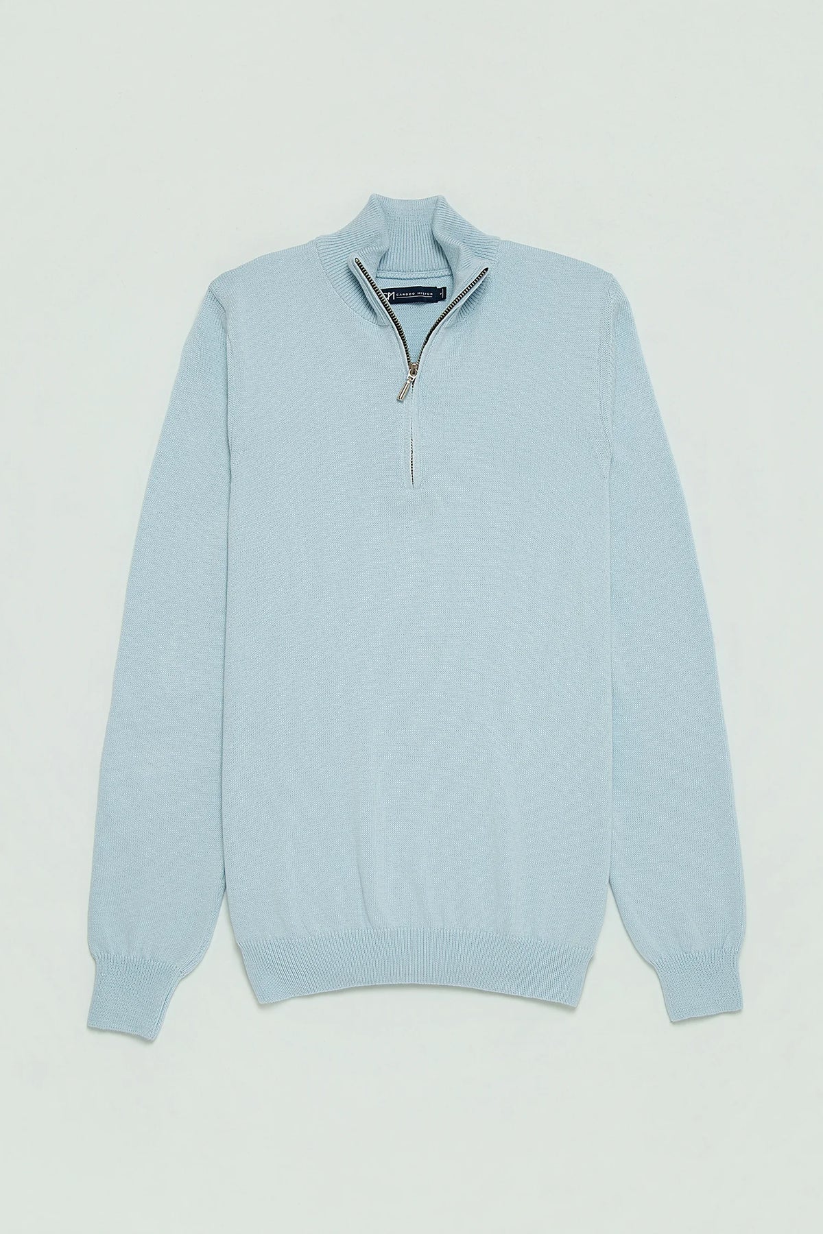 Saco Half Zip Algodón Azul Cielo