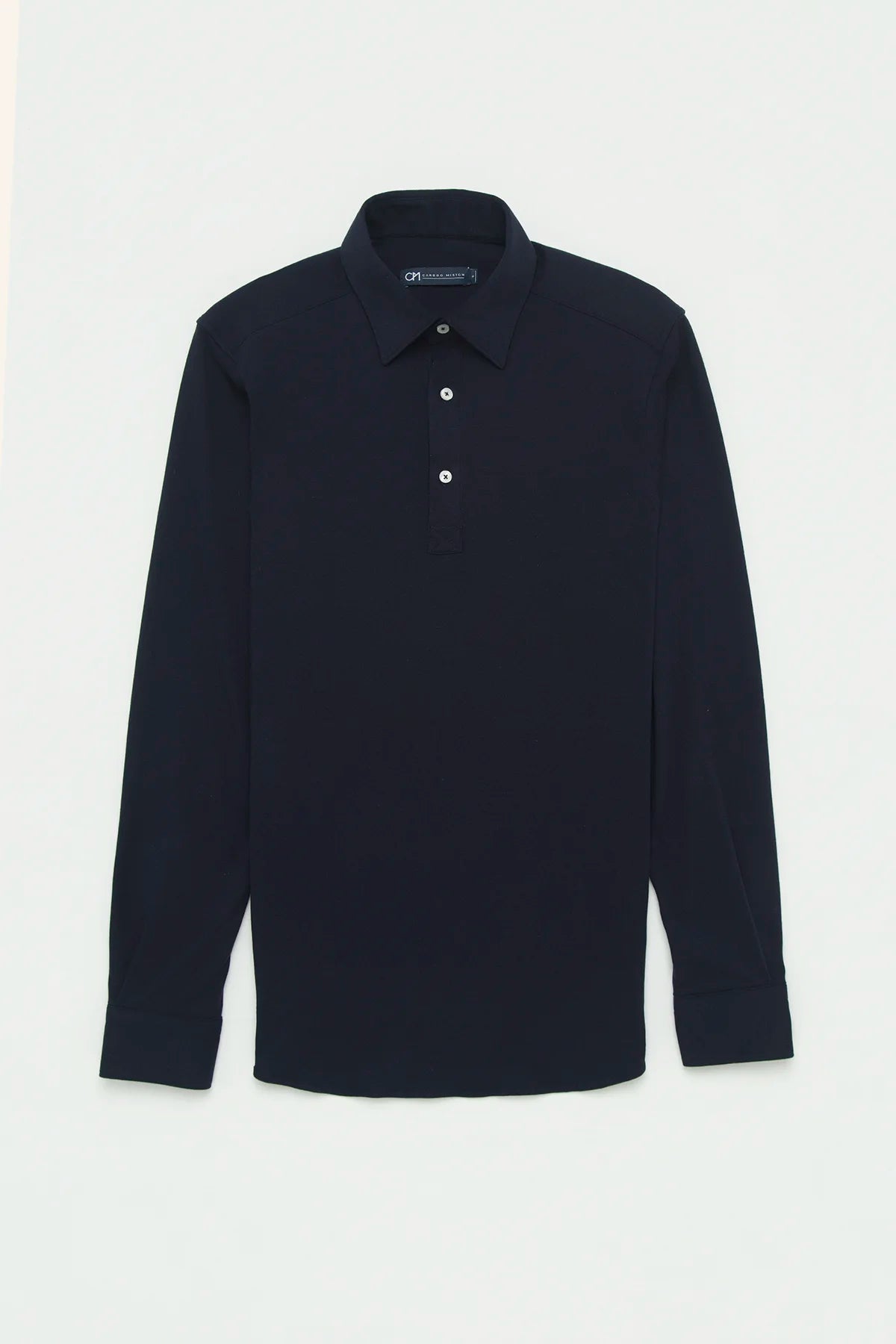 Camisa Piqué Polera Algodón Azul Oscuro