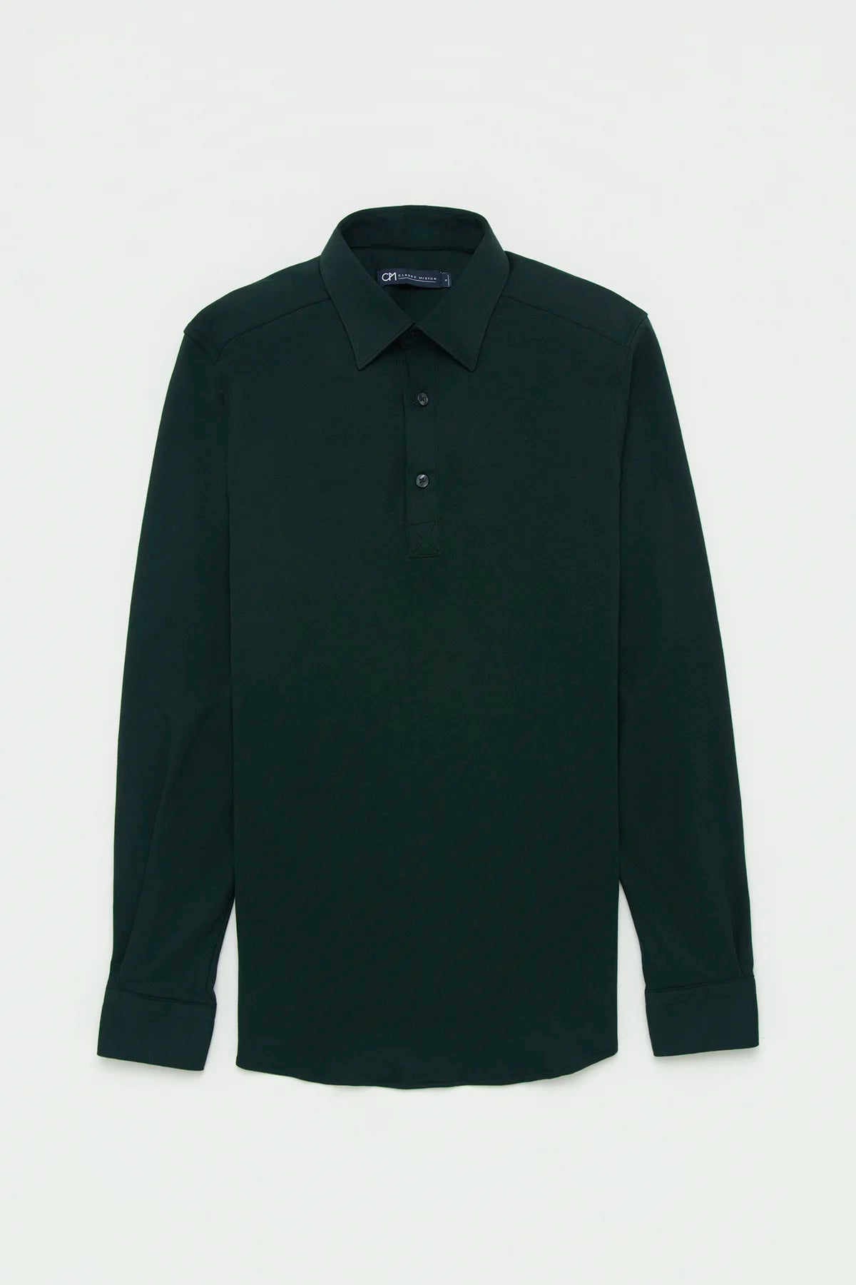 Camisa Piqué Polera Algodón Verde Botella