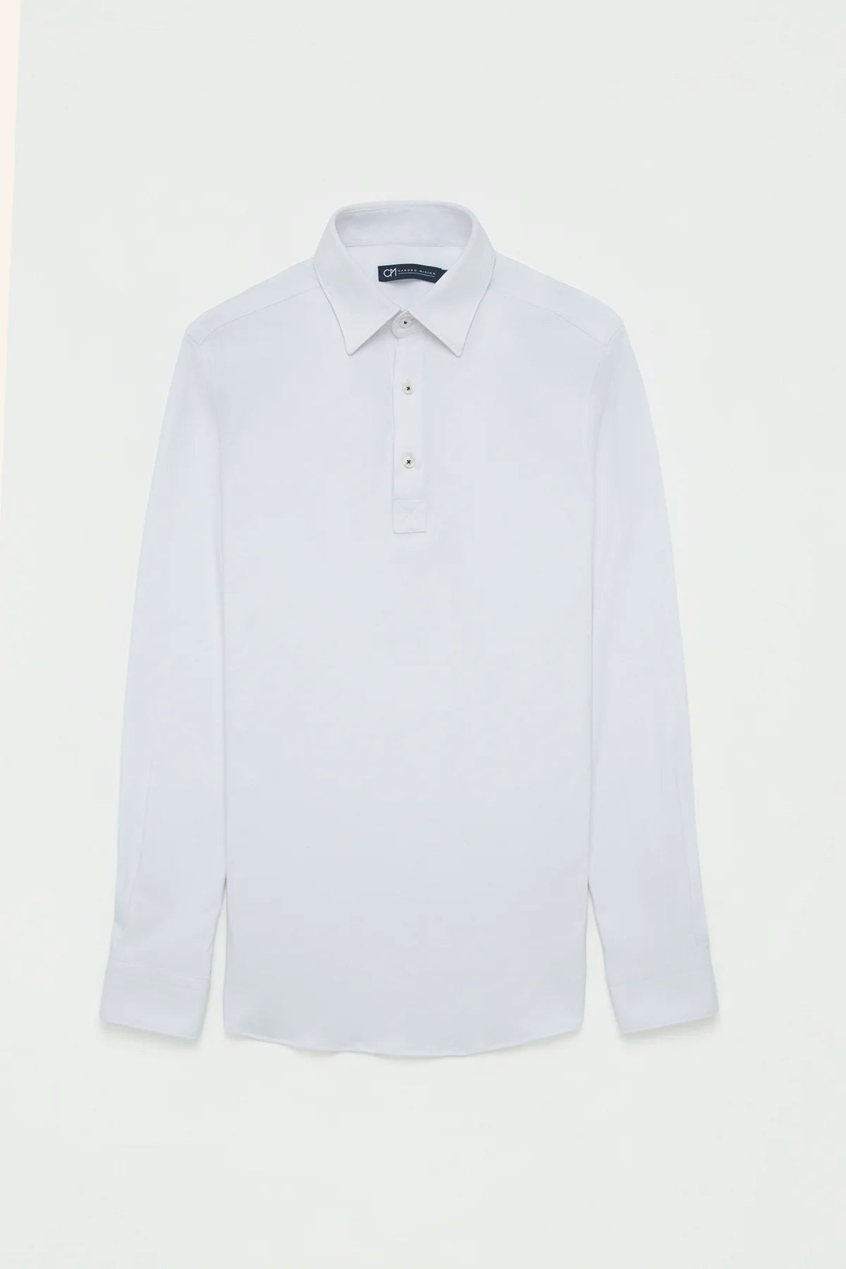 Camisa Piqué Polera Algodón Blanco