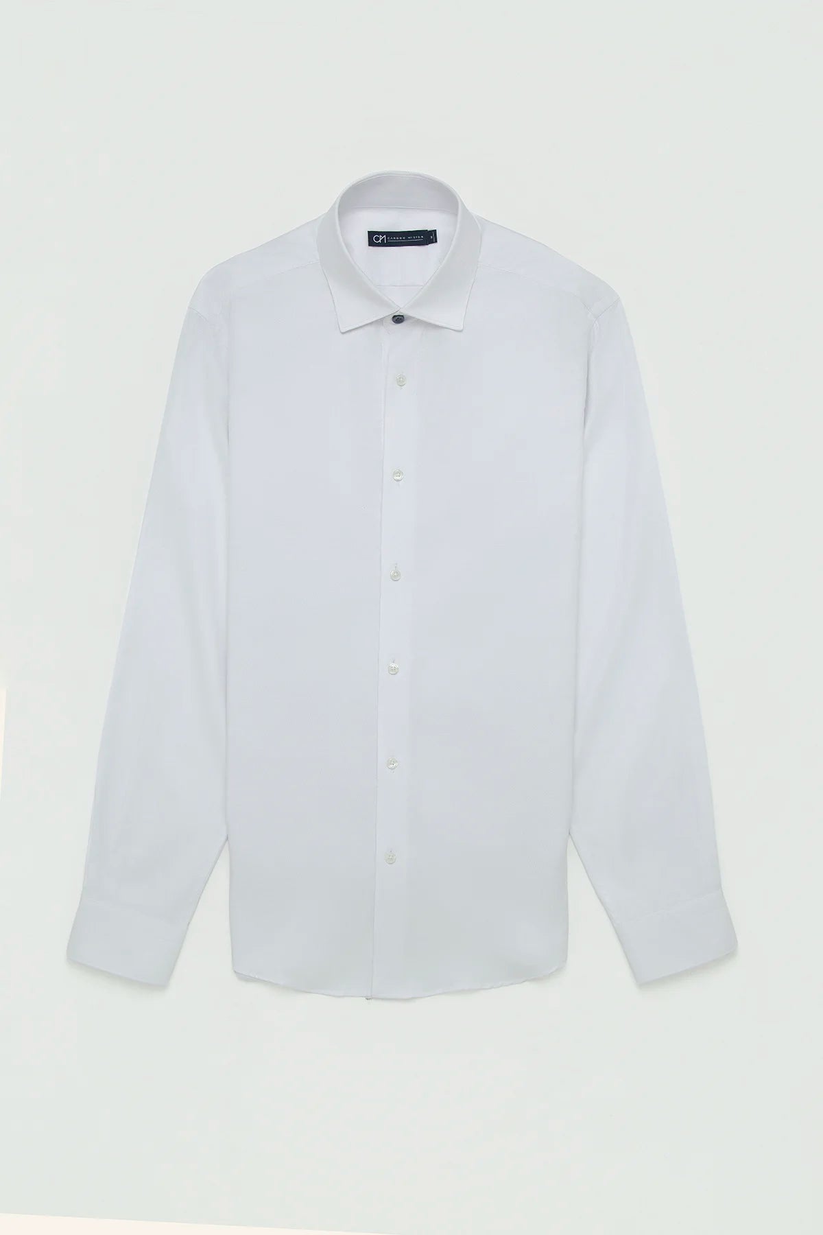 Camisa Dobby Diagonal Algodón Blanco