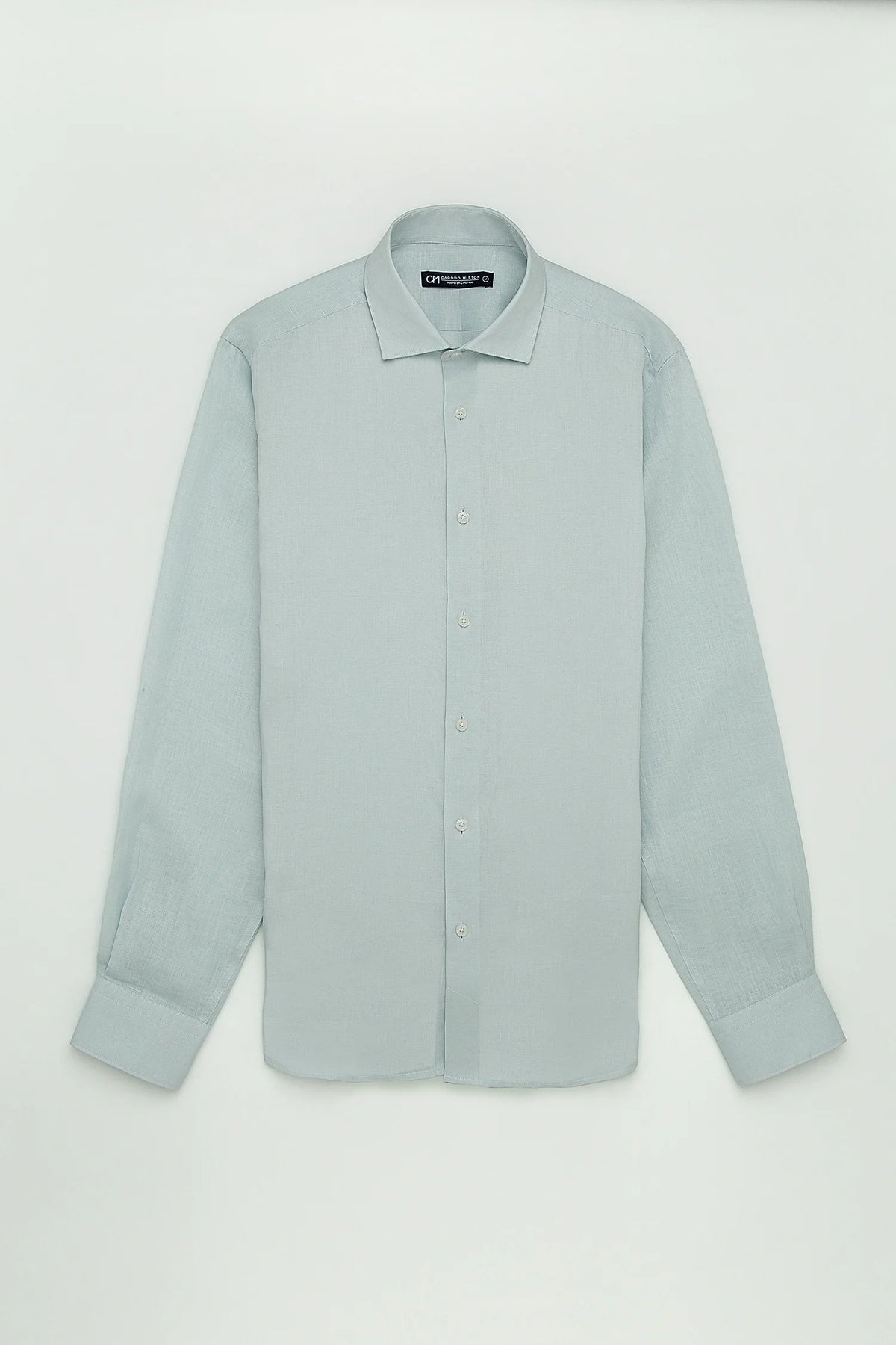 Camisa Button Under Lino Menta