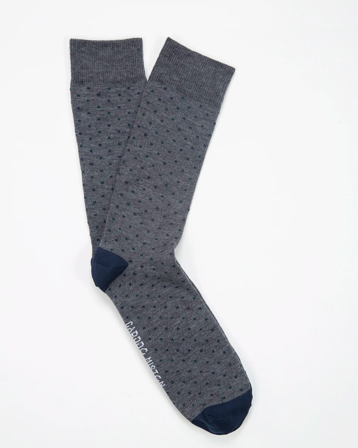 Medias Algodón Minicuadros Verde Azul - Fondo Gris
