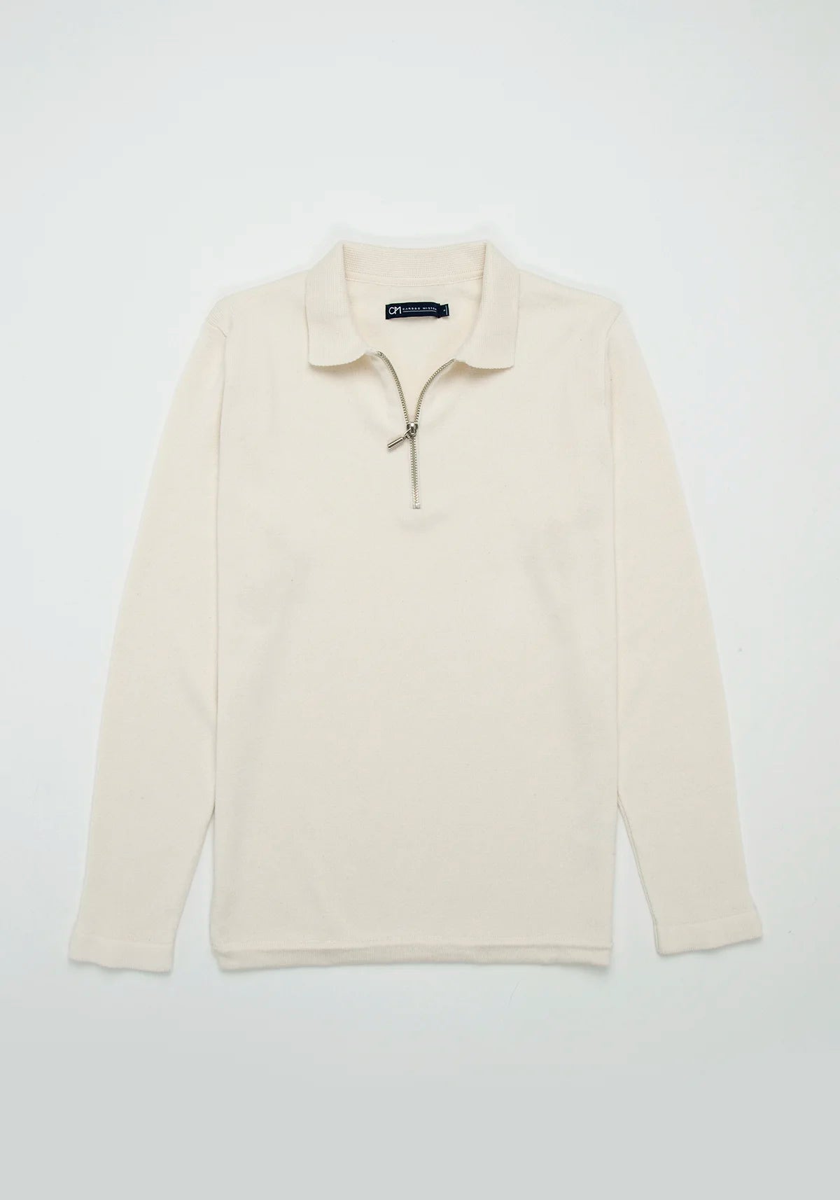 Saco Camisero Half Zip Algodón Crema