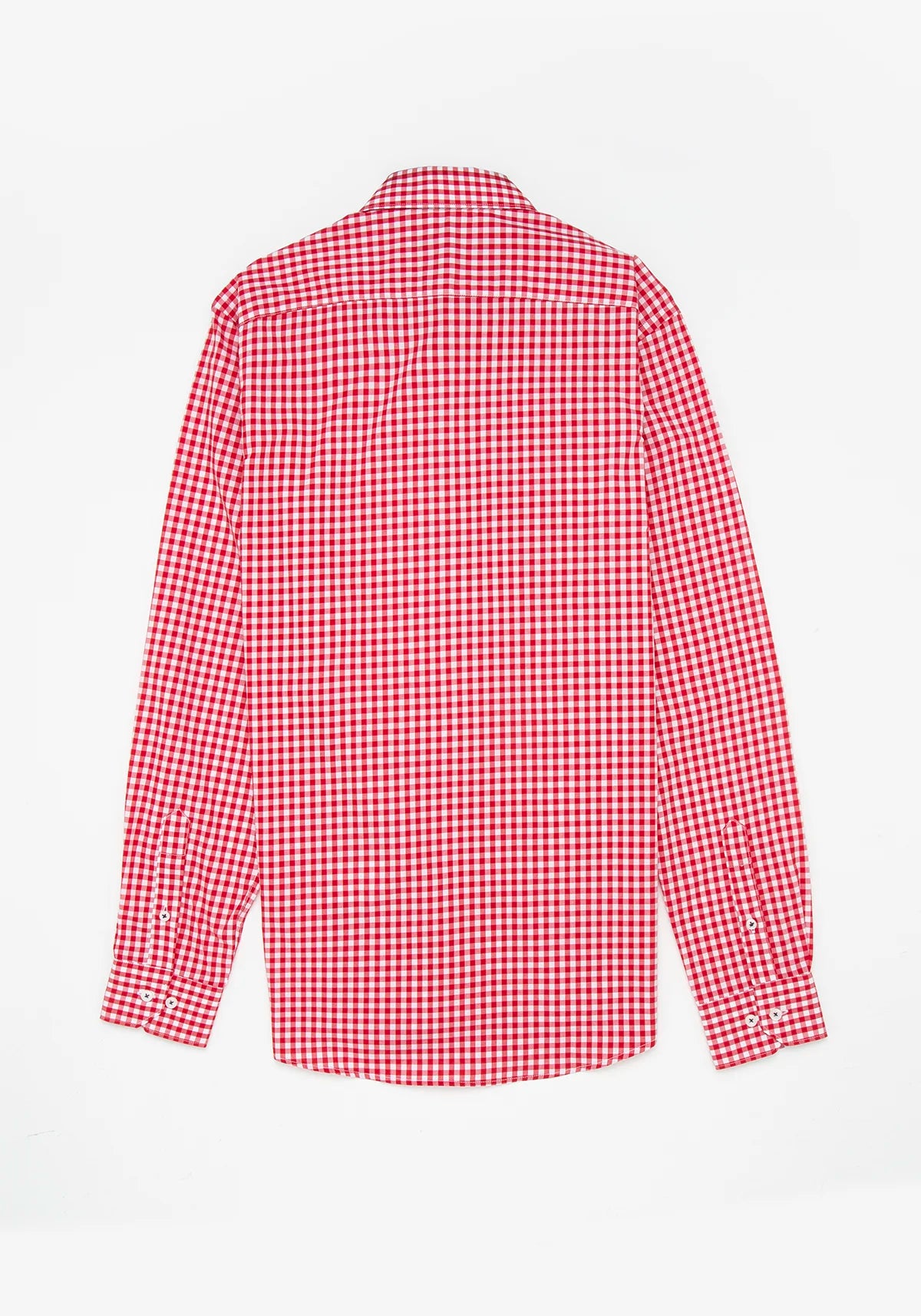 Camisa Popelín Cuadro Vichy Algodón Rojo