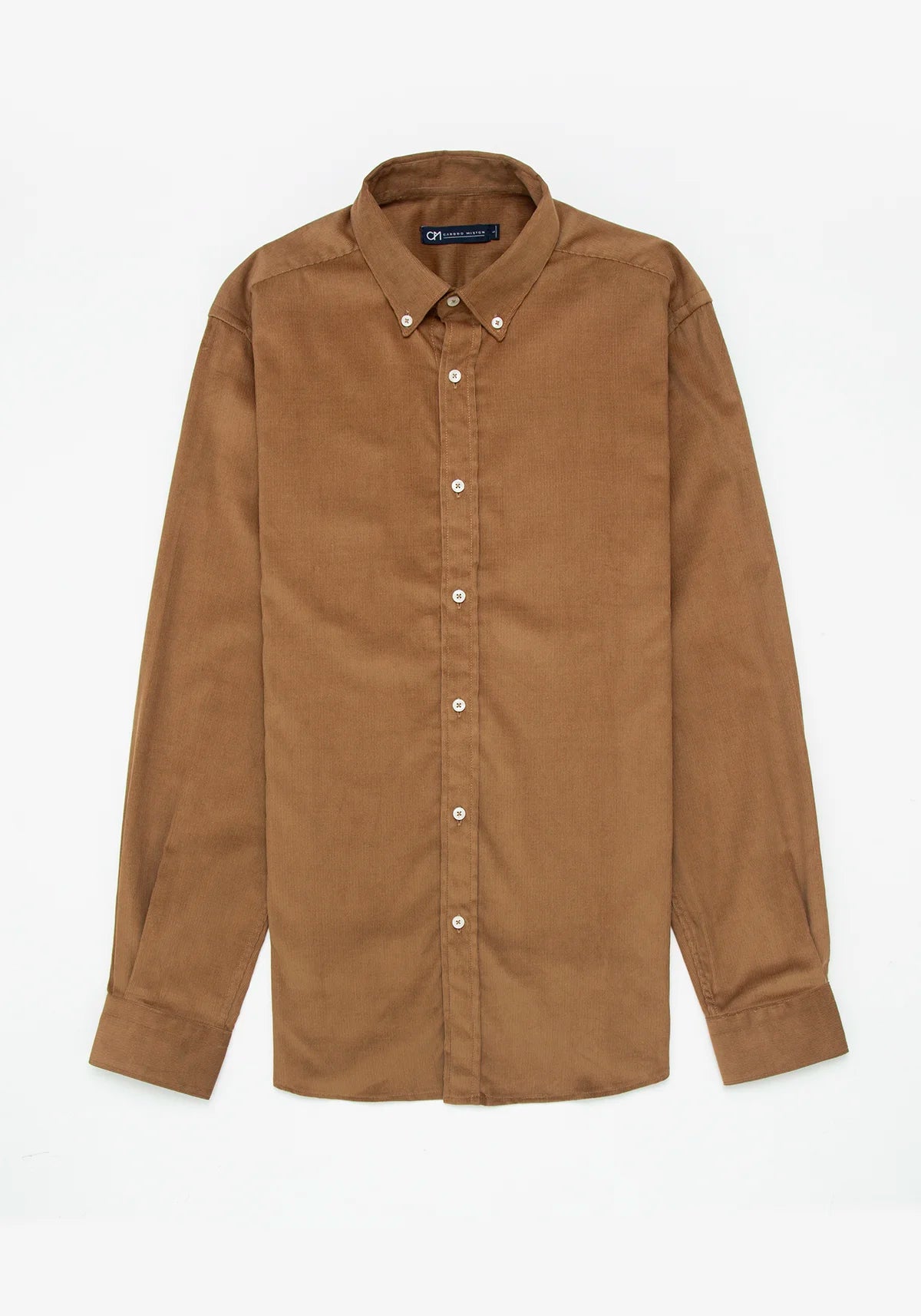 Camisa Micropana Botón Contraste Algodón Caramelo