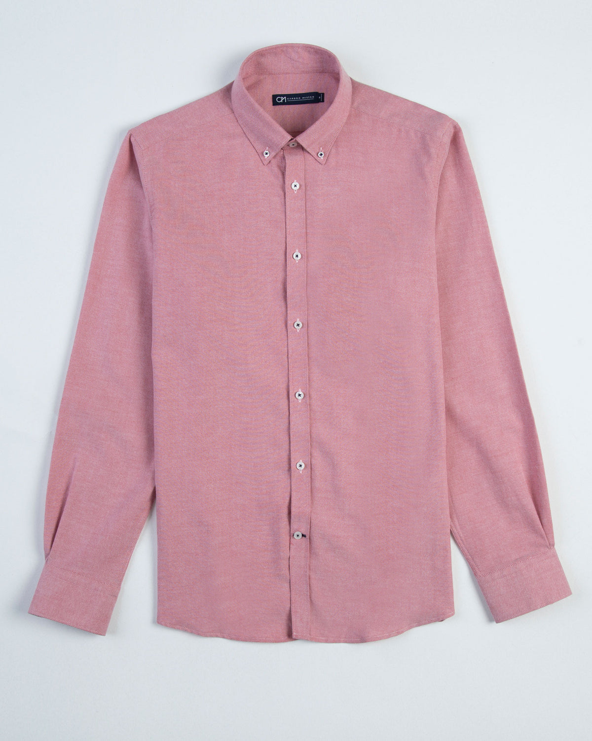 CAMISA OXFORD BOTÓN CONTRASTE ALGODÓN ROJO_01387