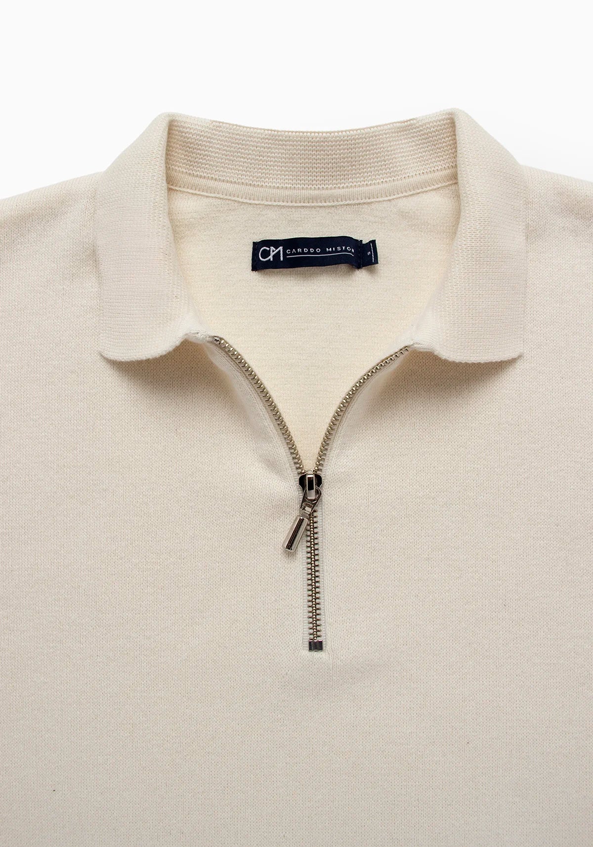 Saco Camisero Half Zip Algodón Crema