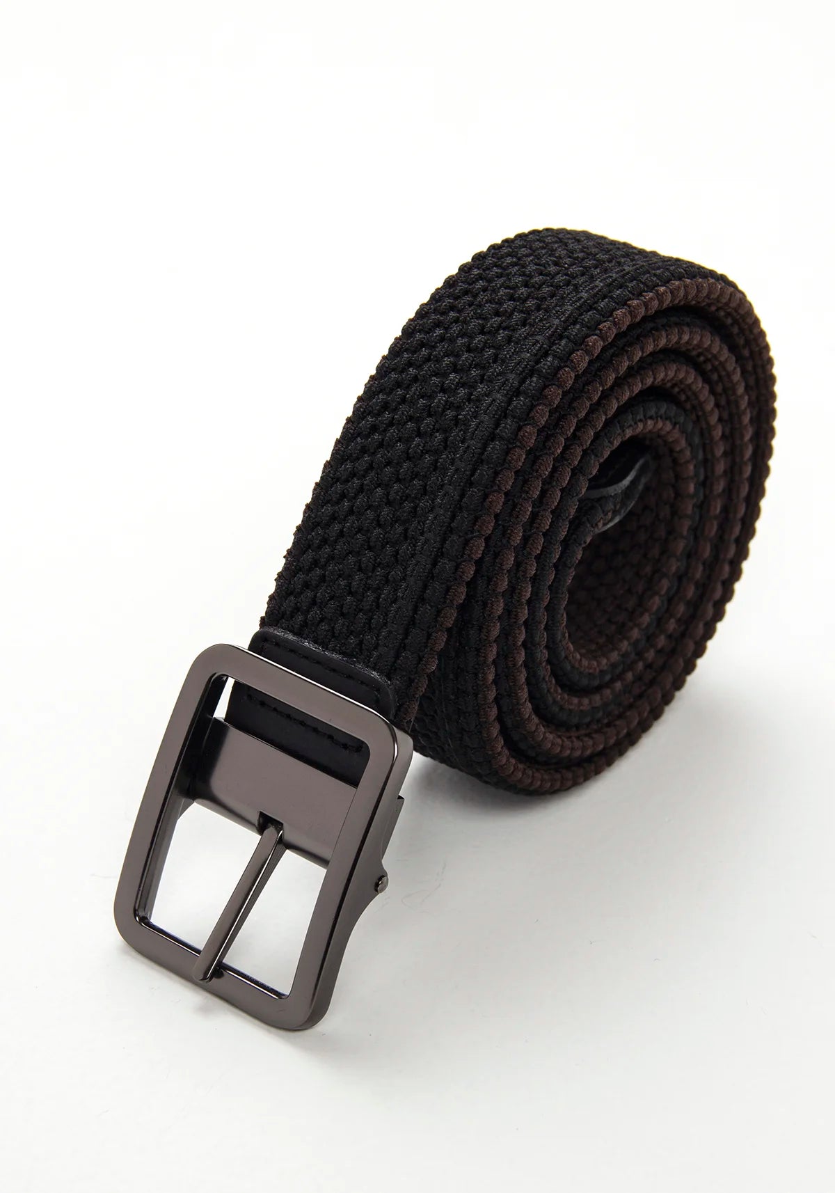 Cinturón Reversible Elástico Negro - Chocolate