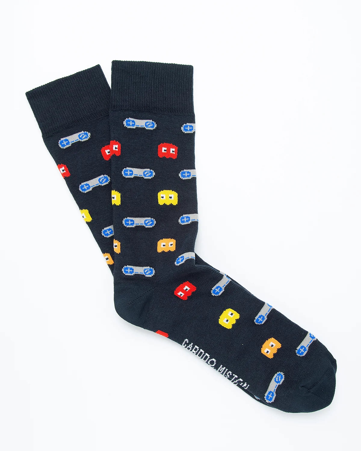 Medias Algodón Estampado Pacman - Fondo Azul