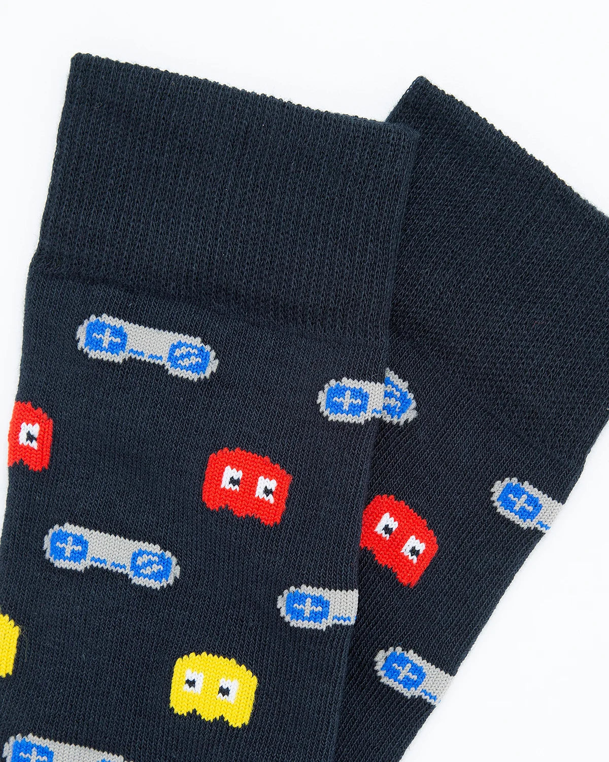 Medias Algodón Estampado Pacman - Fondo Azul