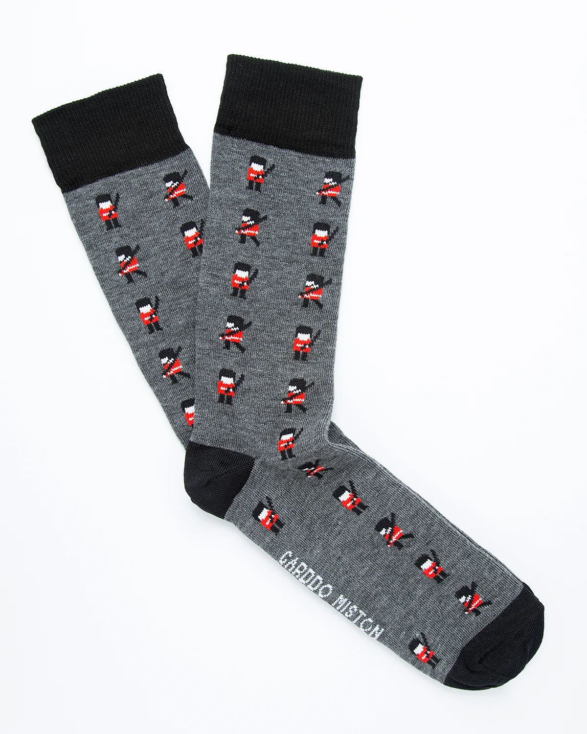 Medias Algodón Estampado Soldados Ingleses - Fondo Gris