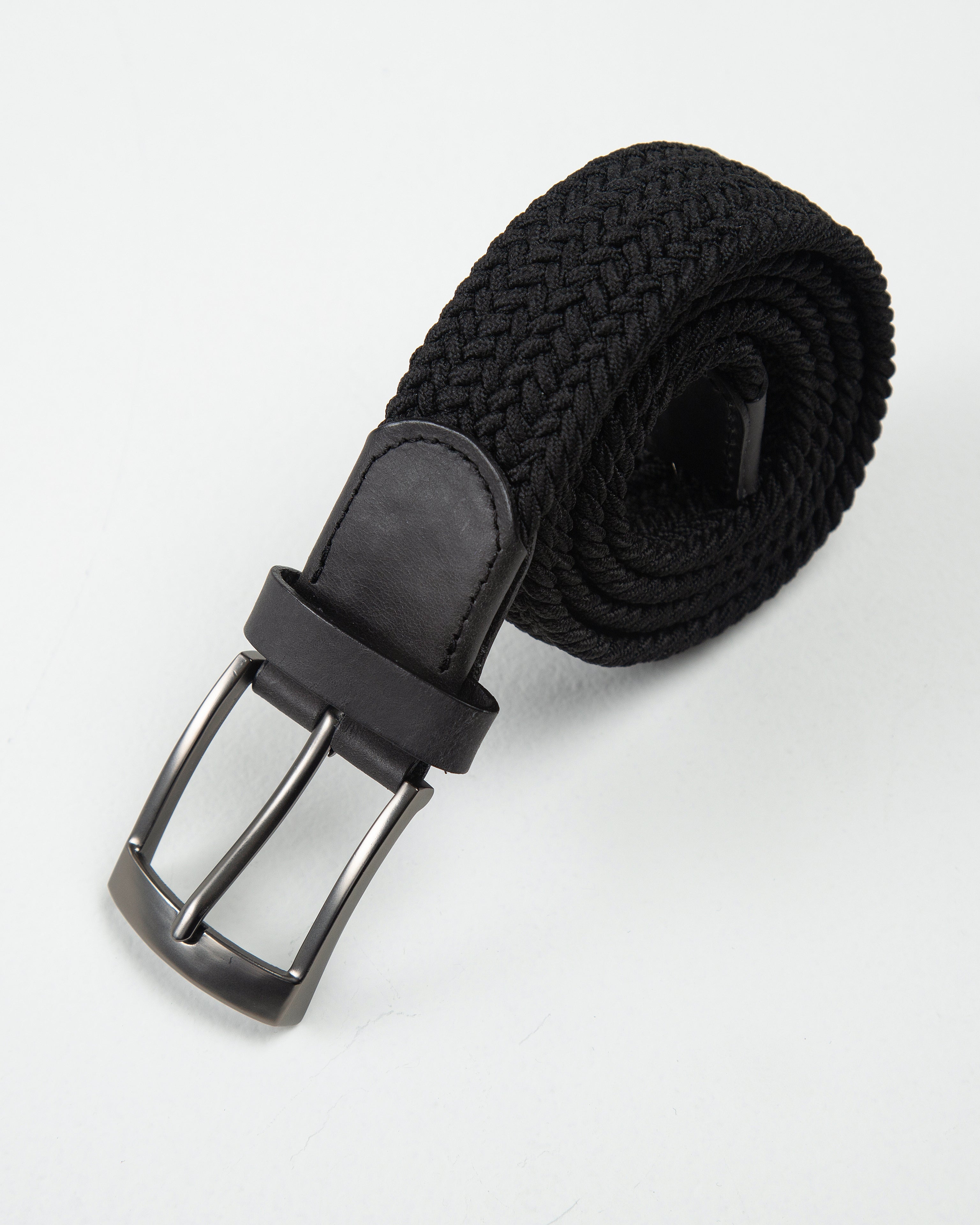 Cinturón Trenzado Elástico Negro