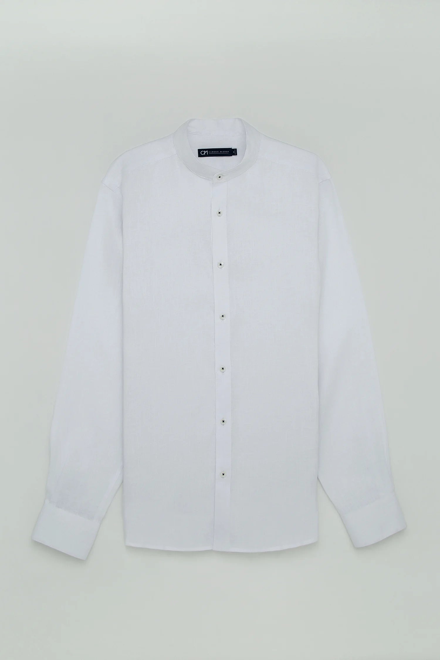 Camisa Cuello Mao Lino Blanco