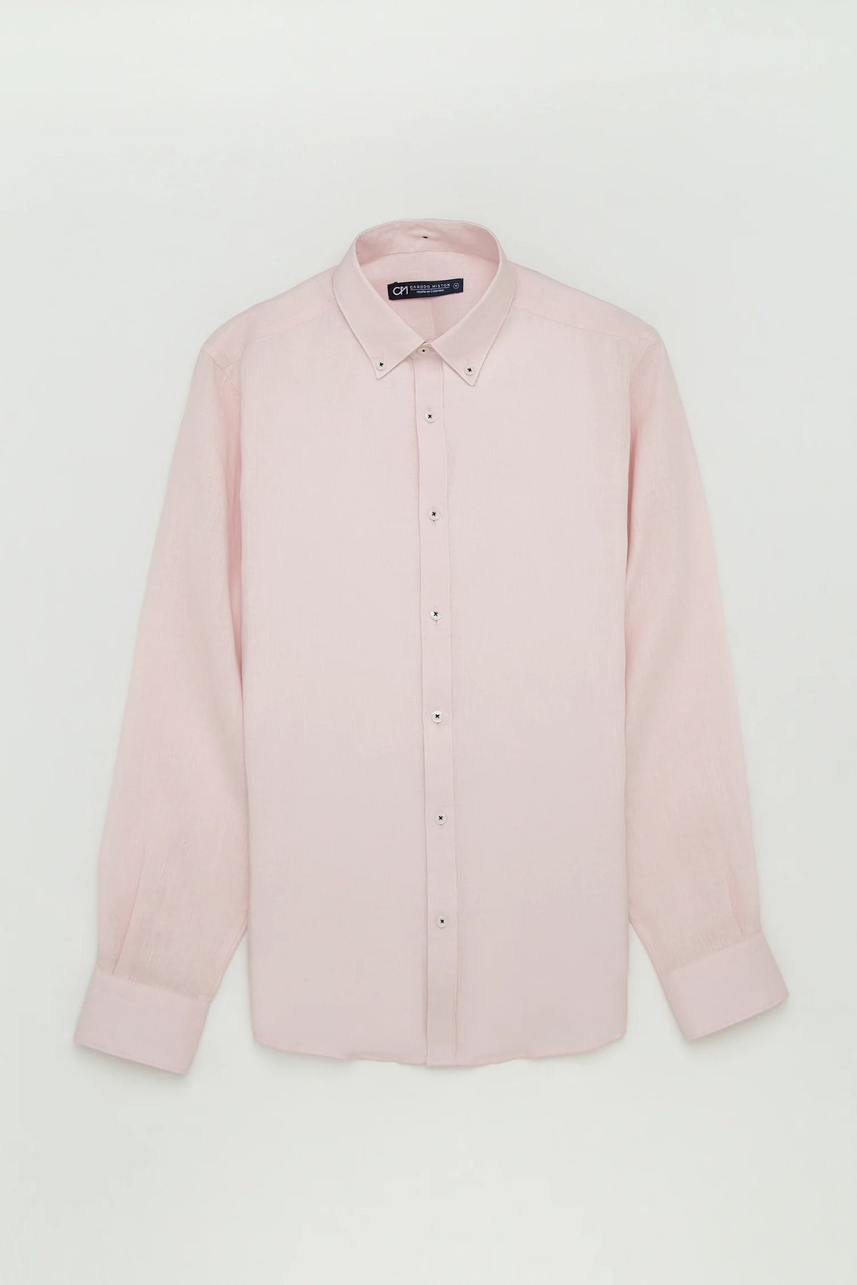 Camisa Button Down Lino Rosa Bebé