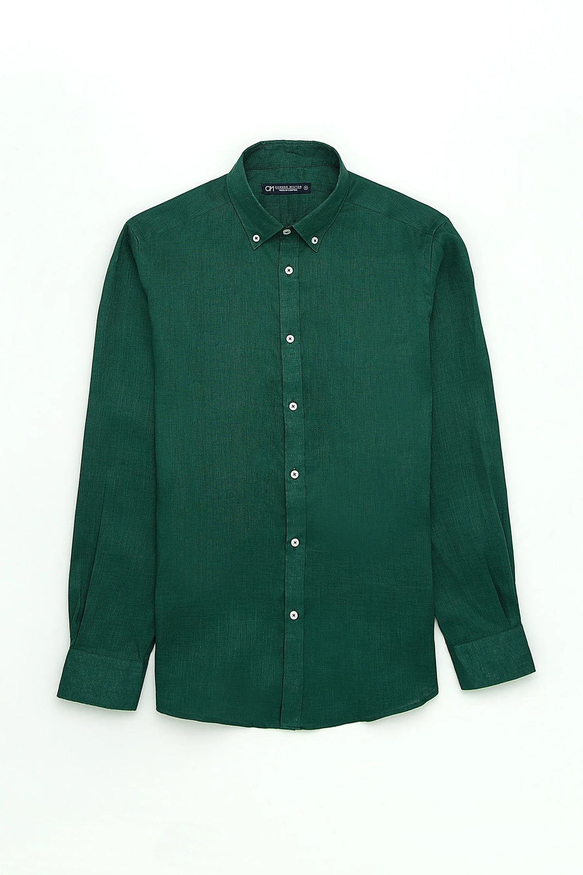 Camisa Button Down Lino Verde Bosque