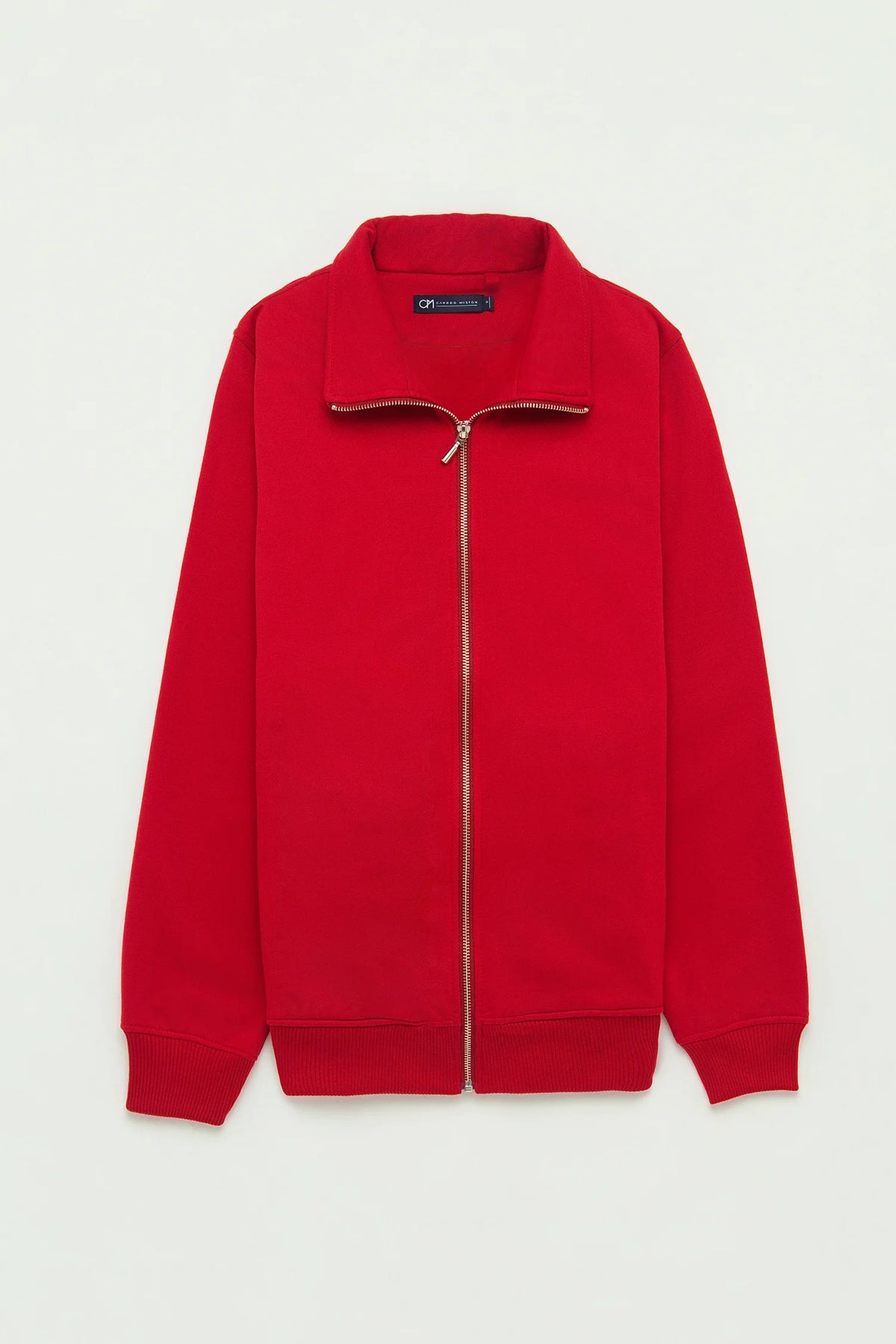 Chaqueta Perchada Zip Algodón Rojo