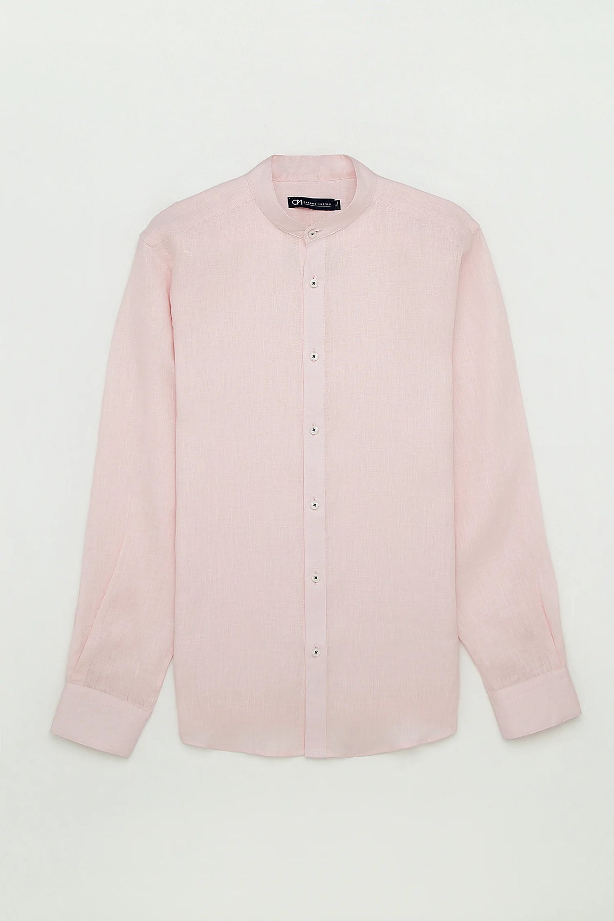 Camisa Cuello Mao Lino Rosa Bebé