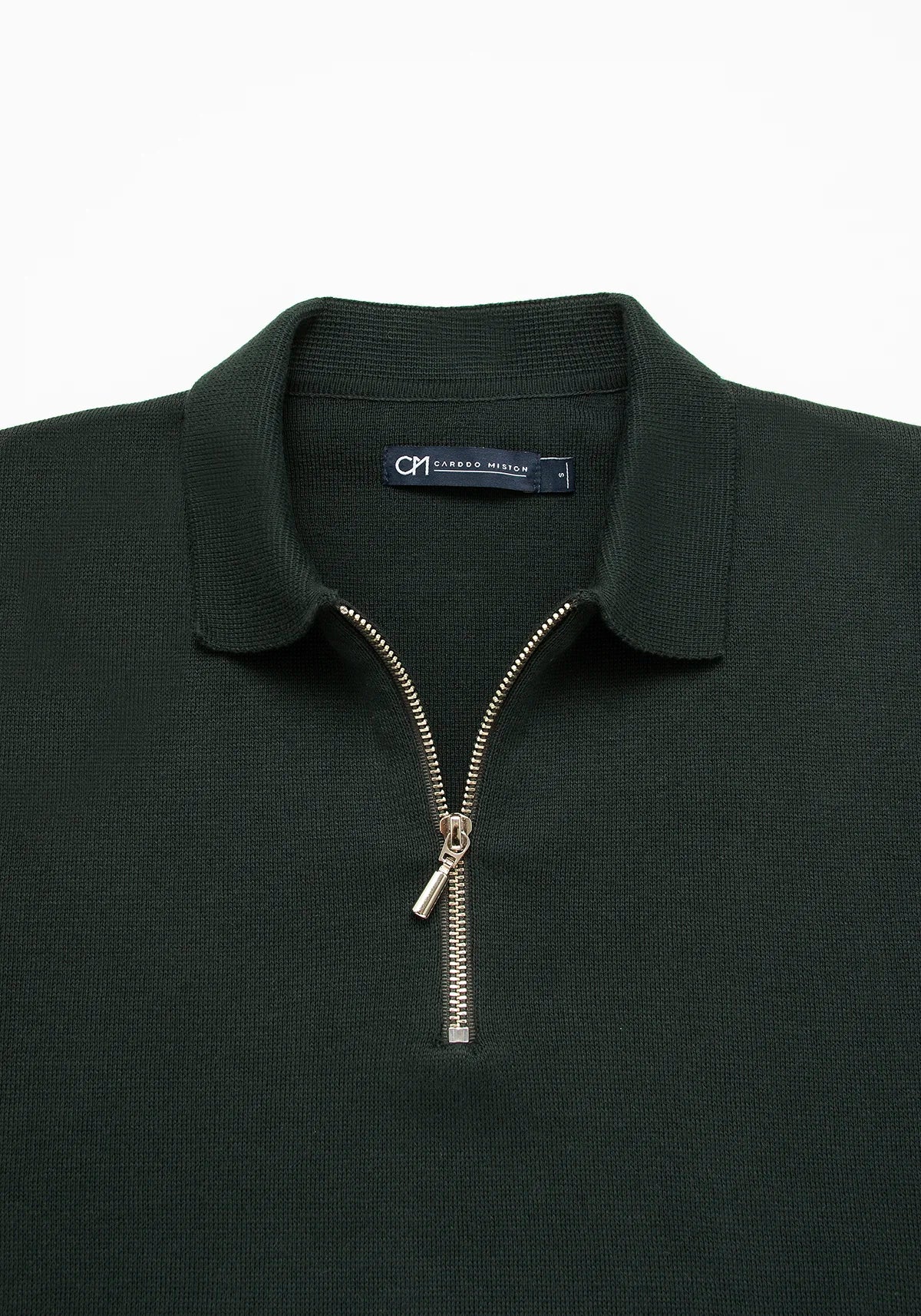 Saco Camisero Half Zip Algodón Verde Botella