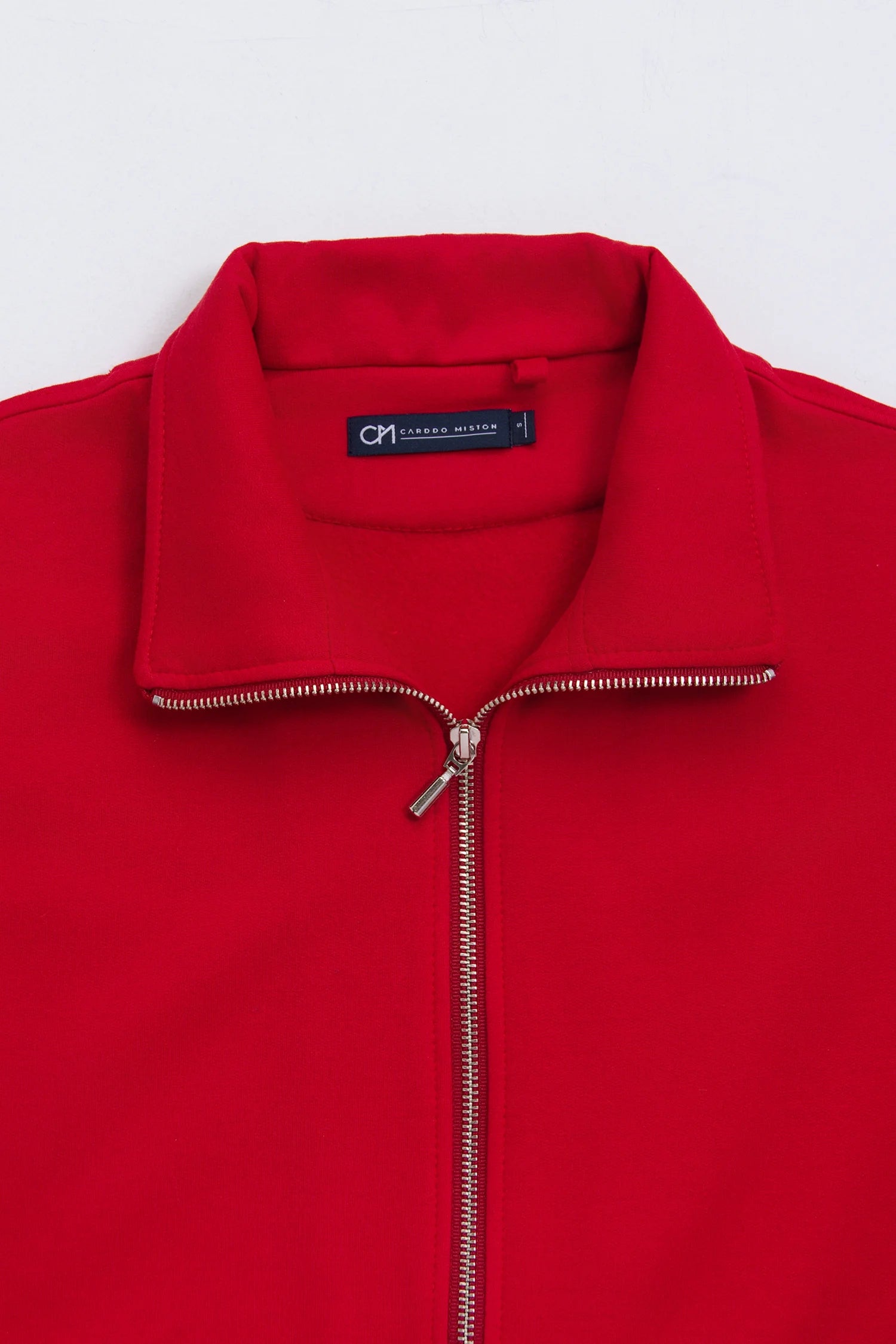 Chaqueta Perchada Zip Algodón Rojo