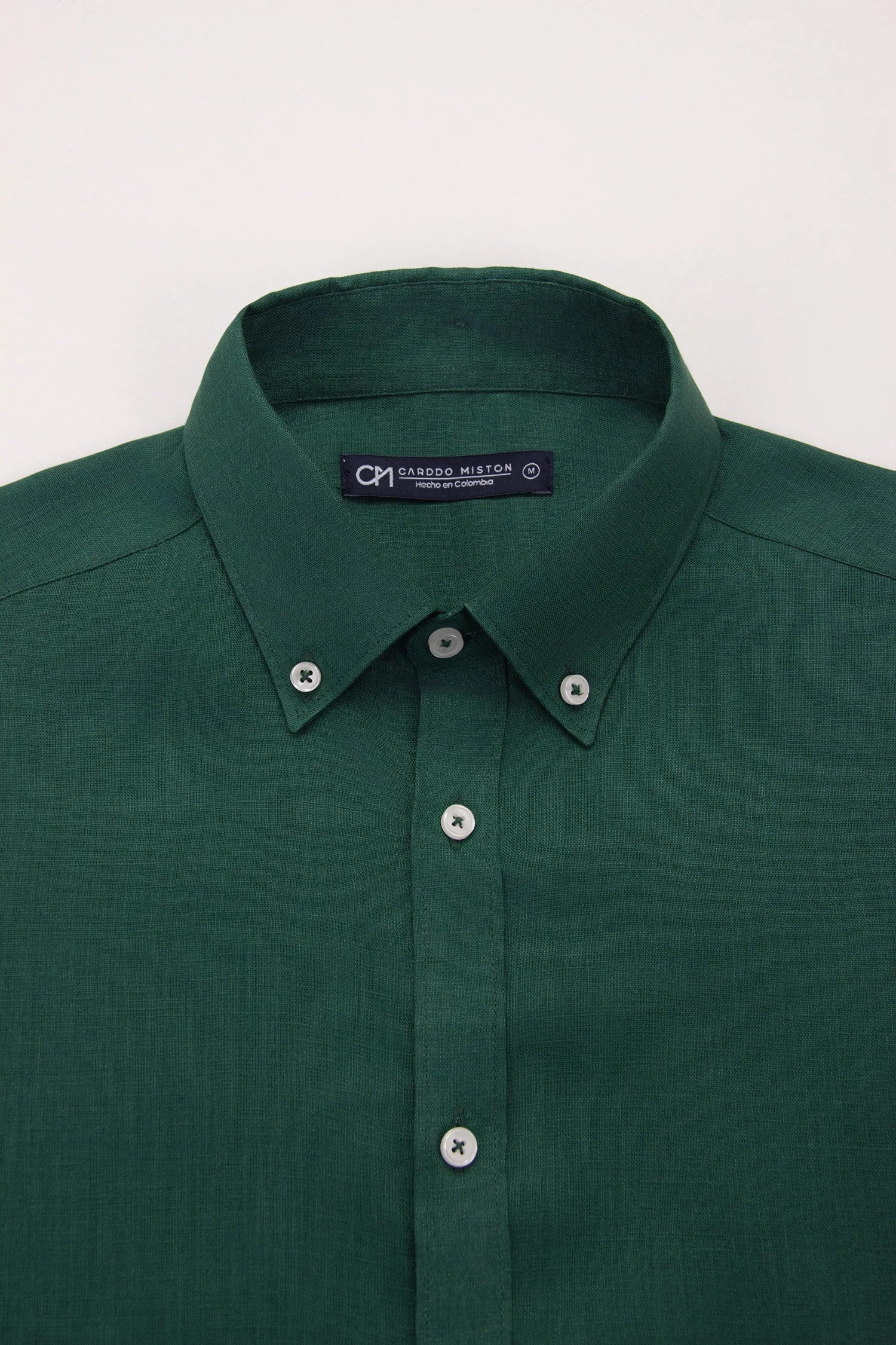 Camisa Button Down Lino Verde Bosque