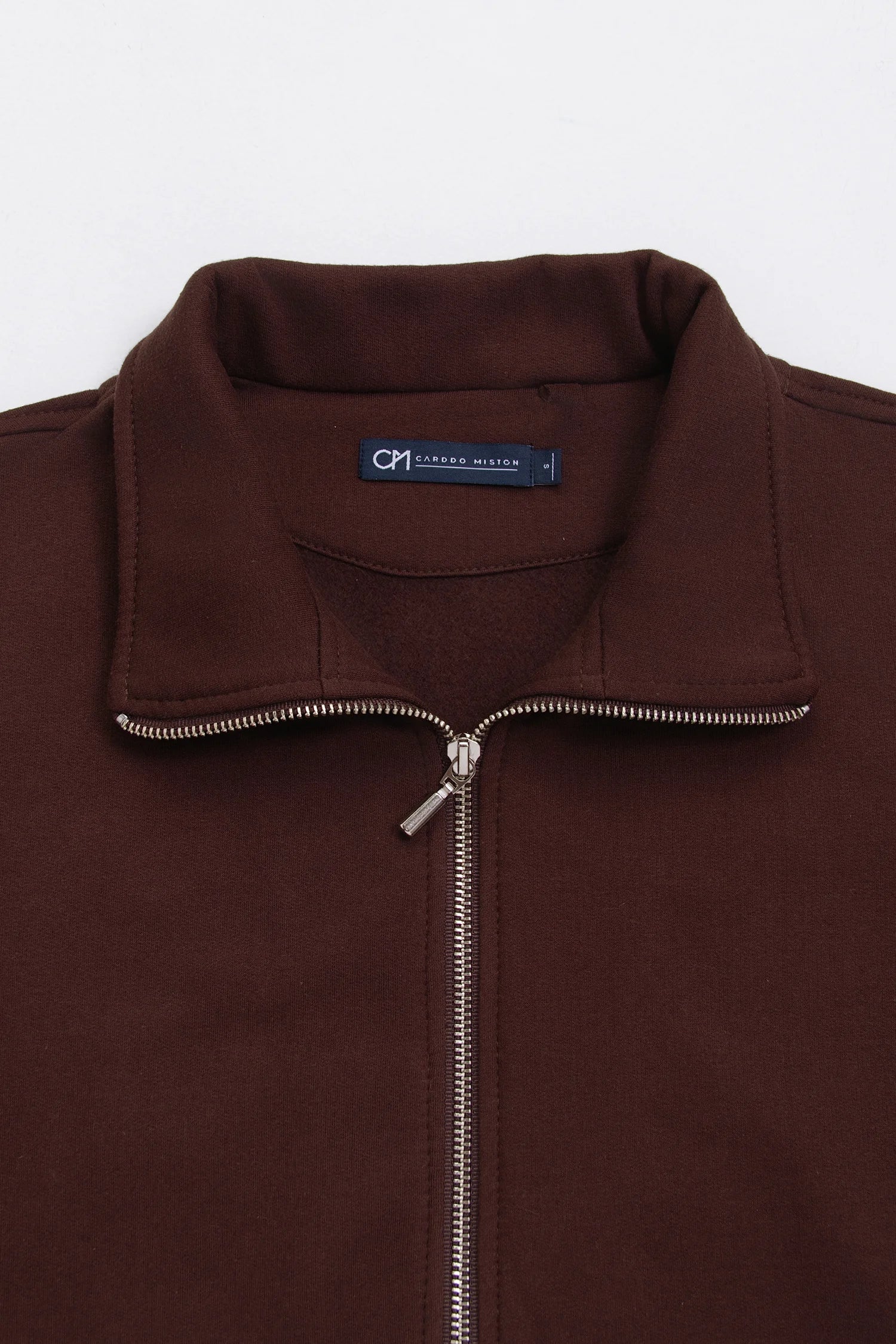 Chaqueta Perchada Zip Algodón Chocolate