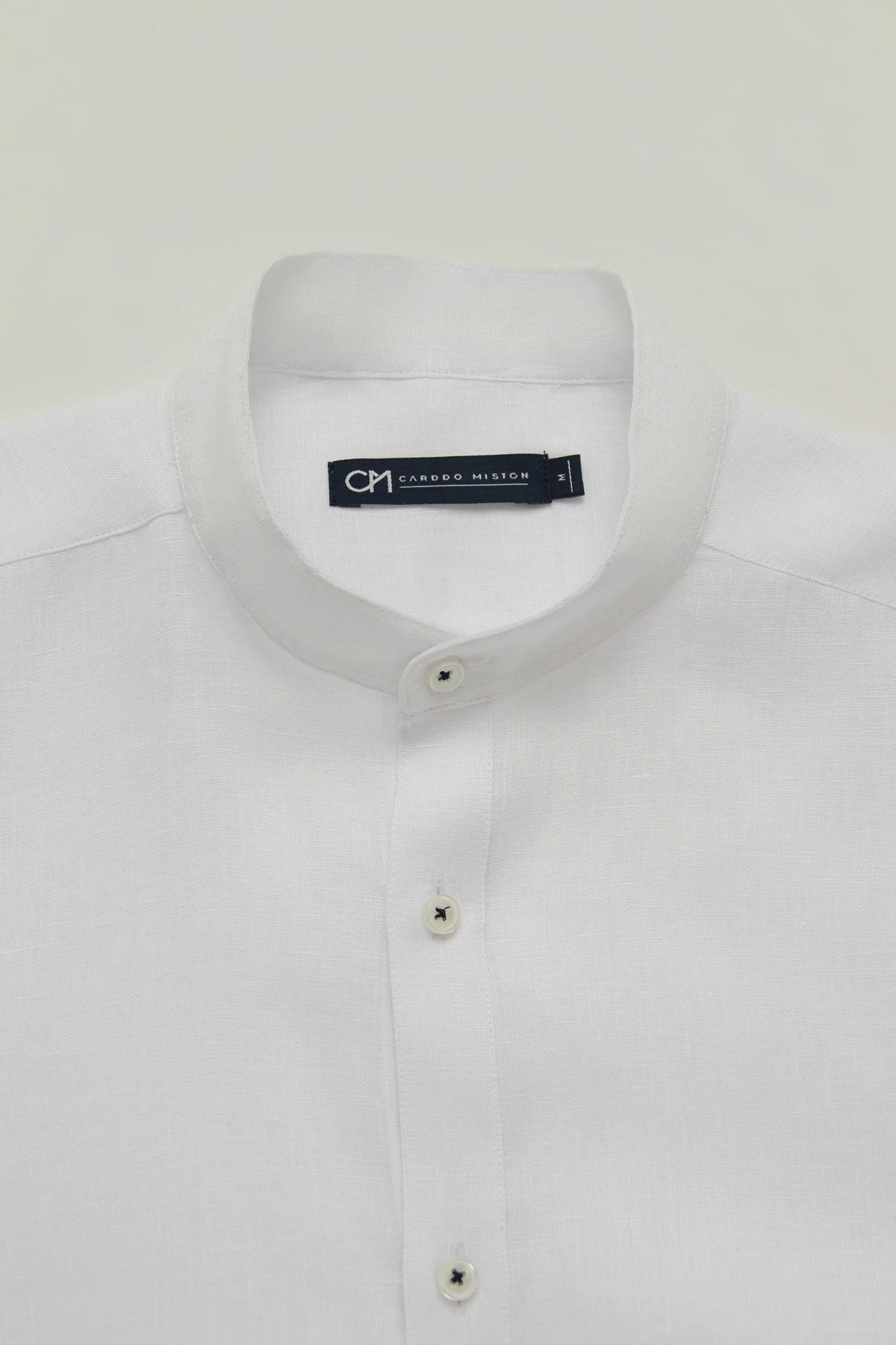 Camisa Cuello Mao Lino Blanco