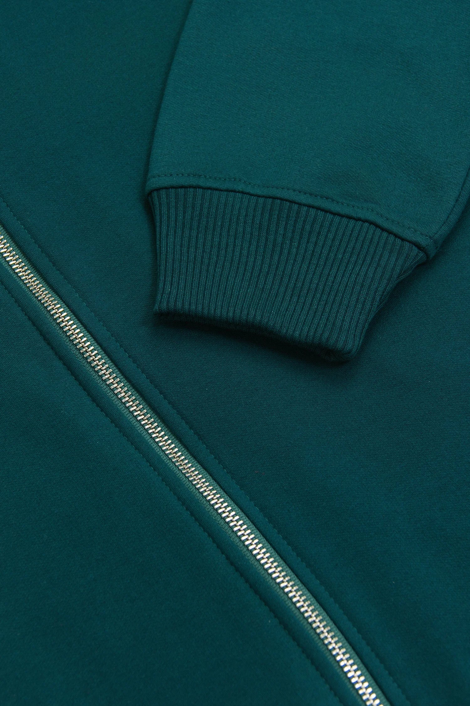Chaqueta Perchada Zip Algodón Verde Botella