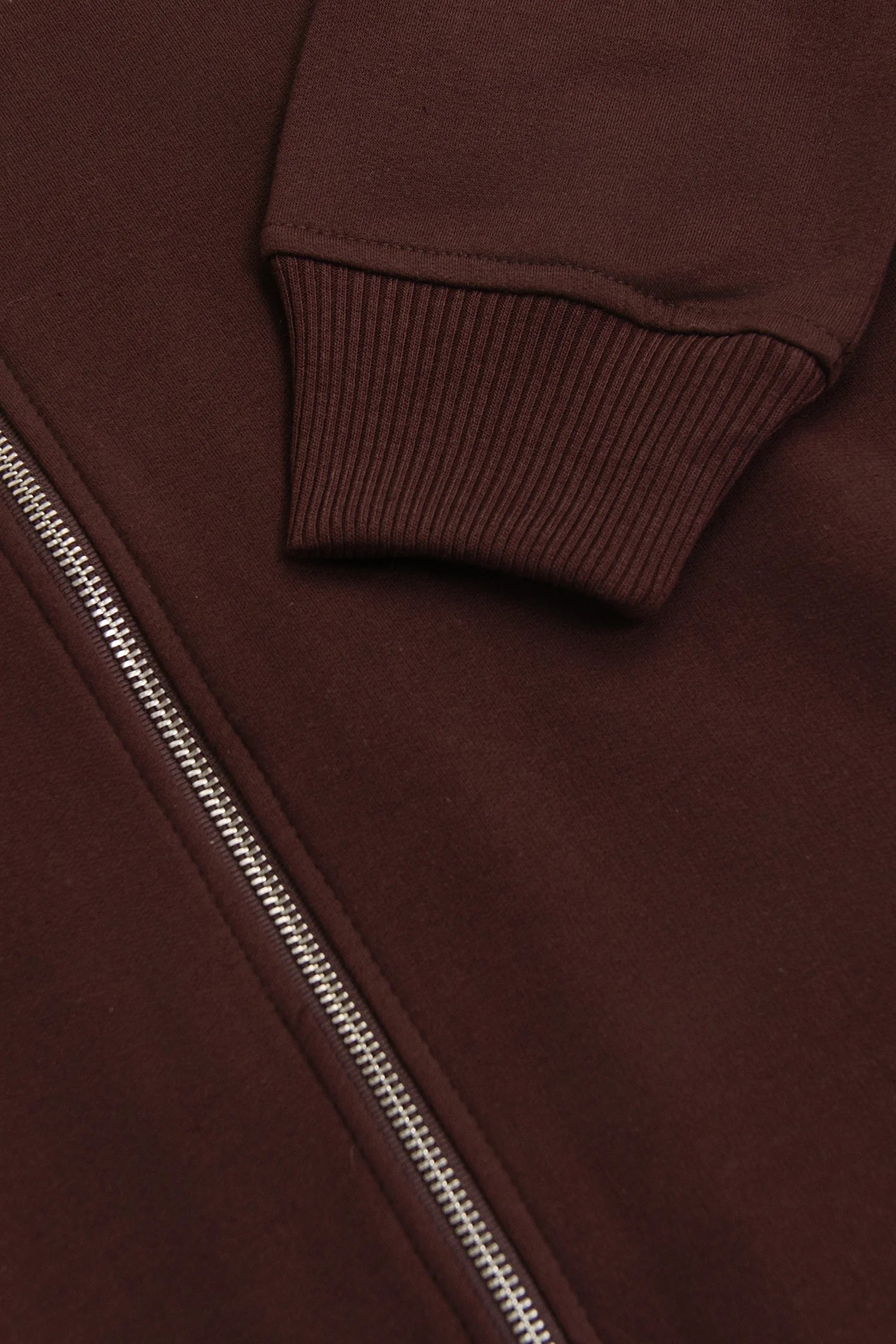 Chaqueta Perchada Zip Algodón Chocolate