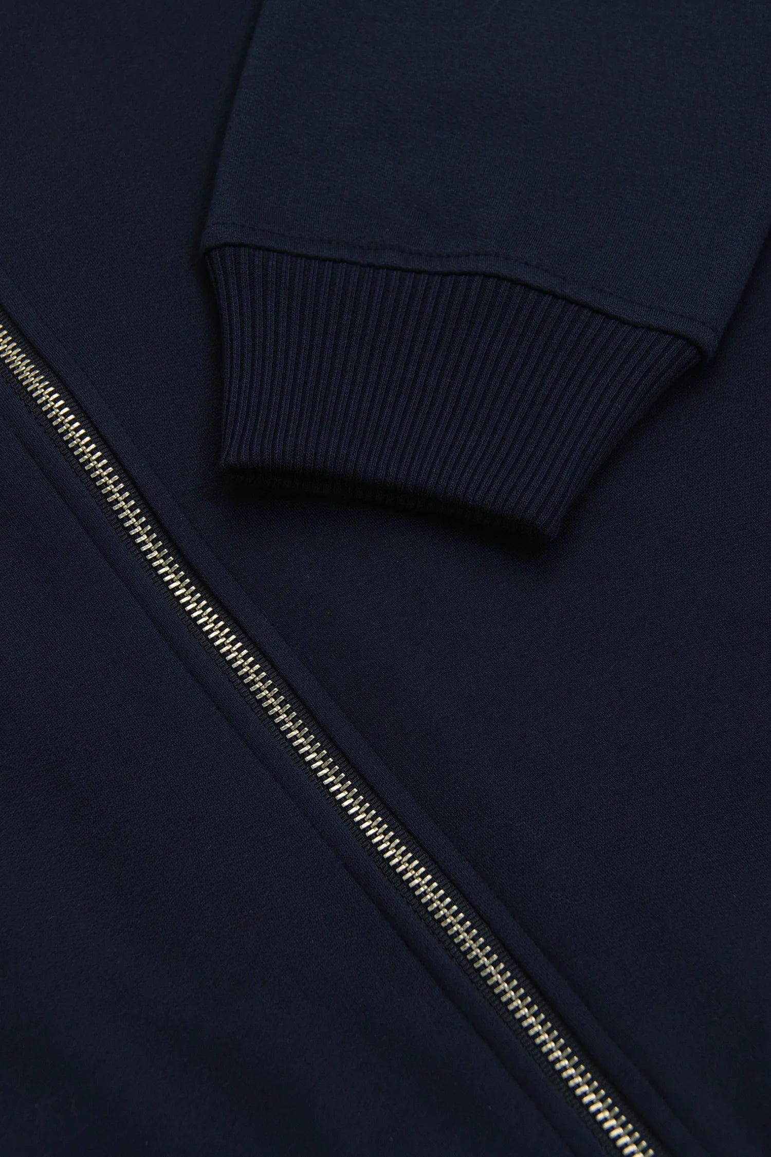 Chaqueta Perchada Zip Algodón Azul Oscuro