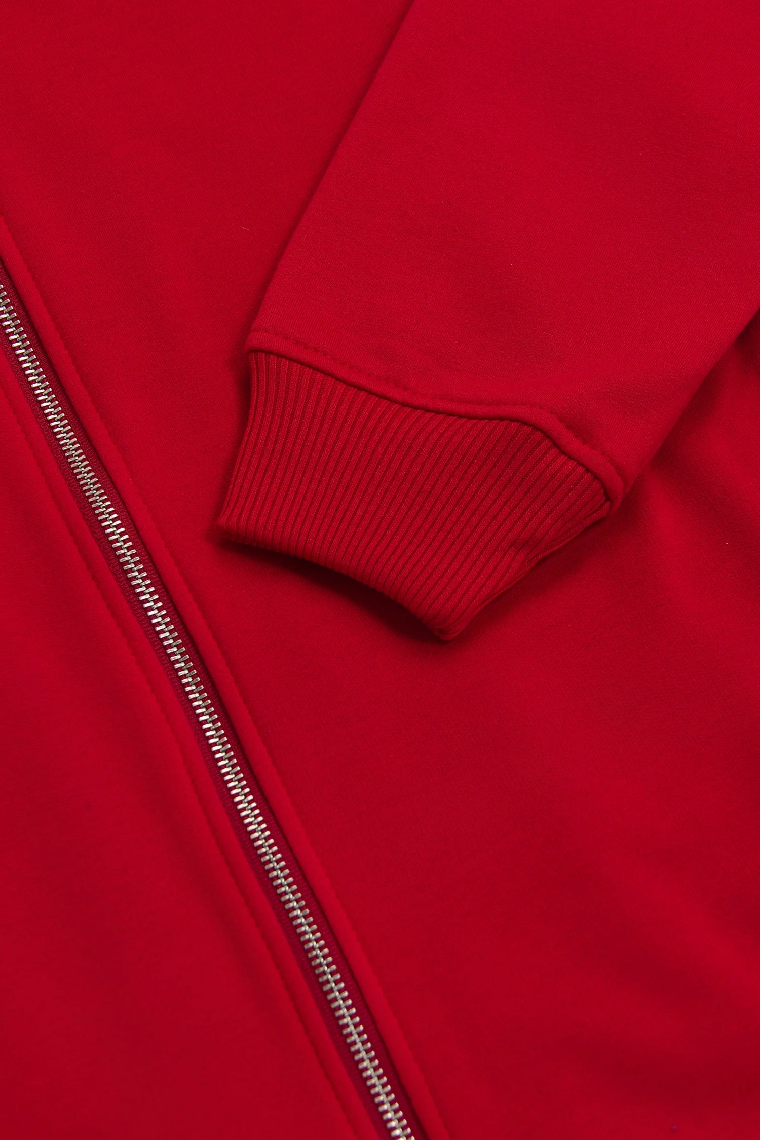 Chaqueta Perchada Zip Algodón Rojo
