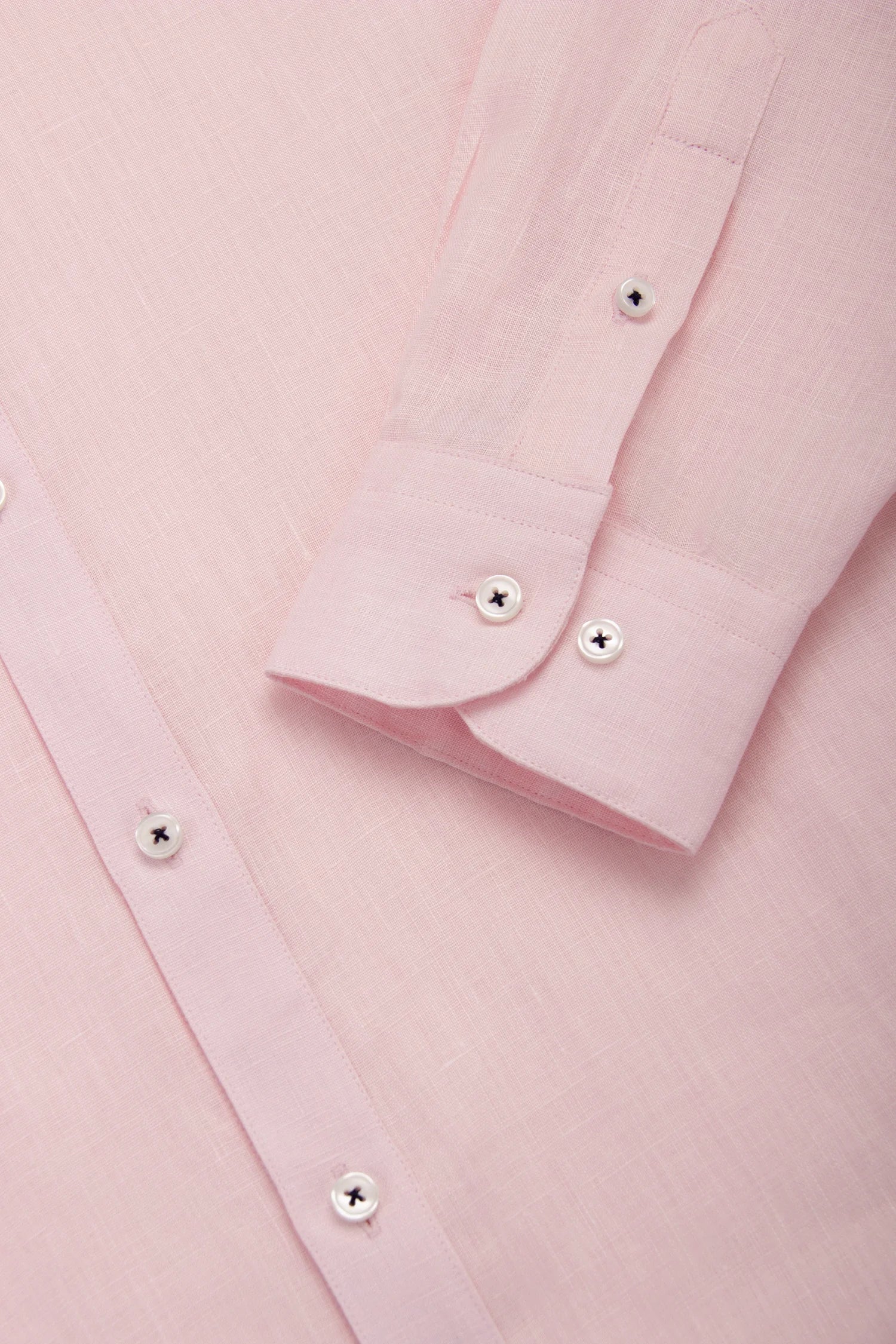 Camisa Cuello Mao Lino Rosa Bebé