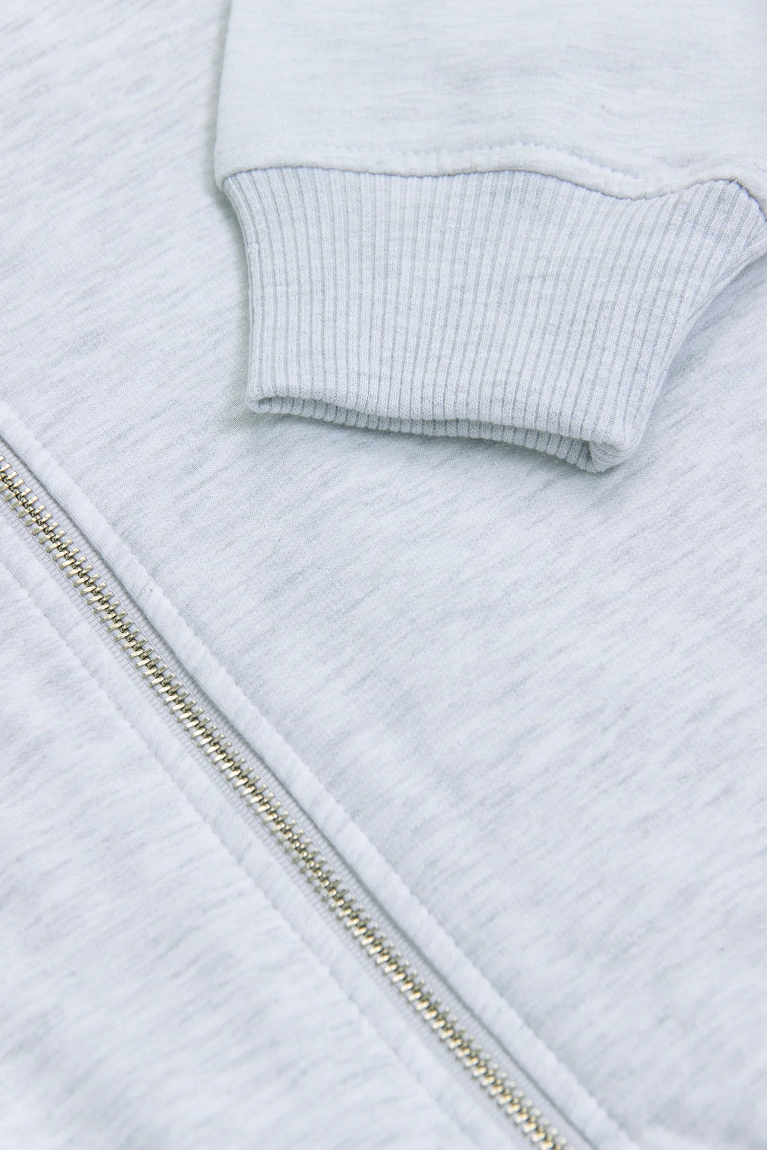 Chaqueta Perchada Zip Algodón Gris Jaspe