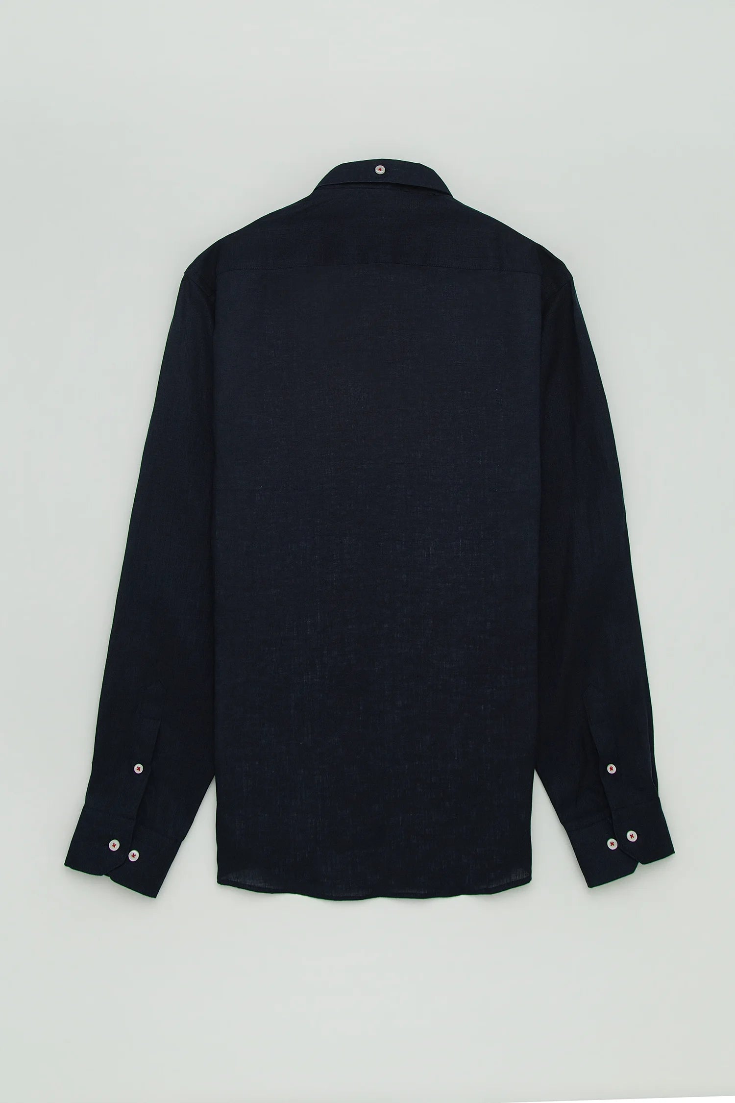 Camisa Button Down Lino Azul Oscuro