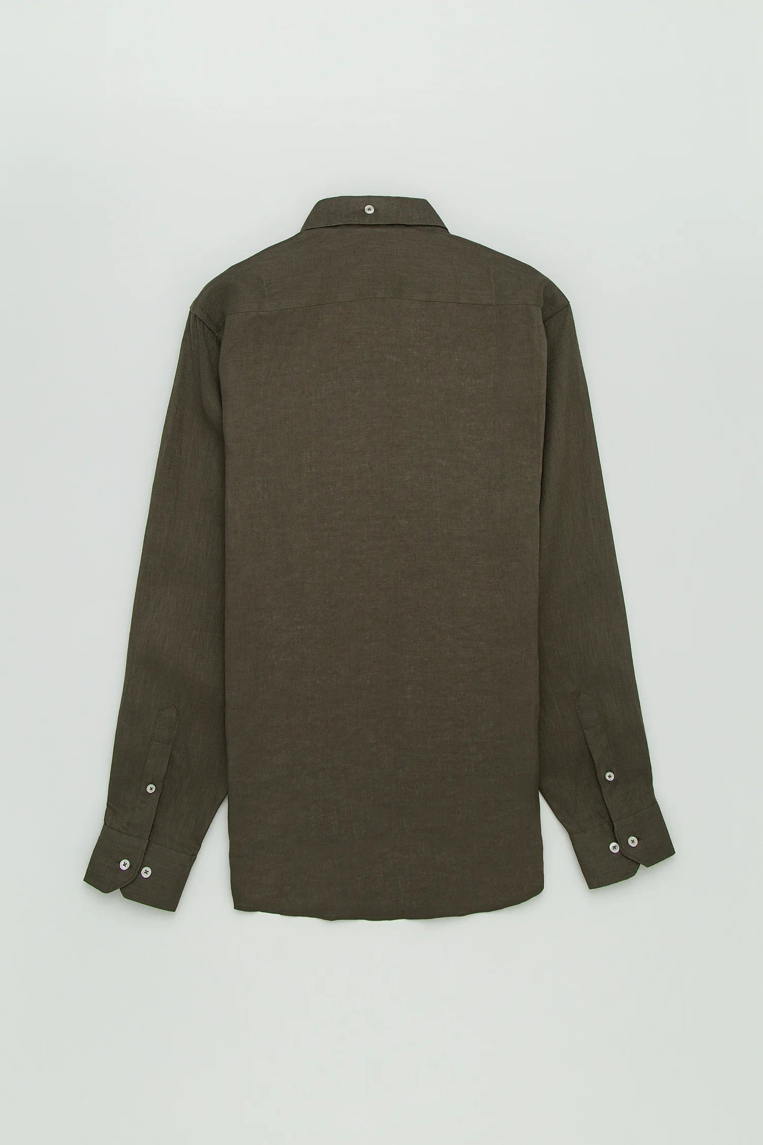 Camisa Button Down Lino Verde Oliva