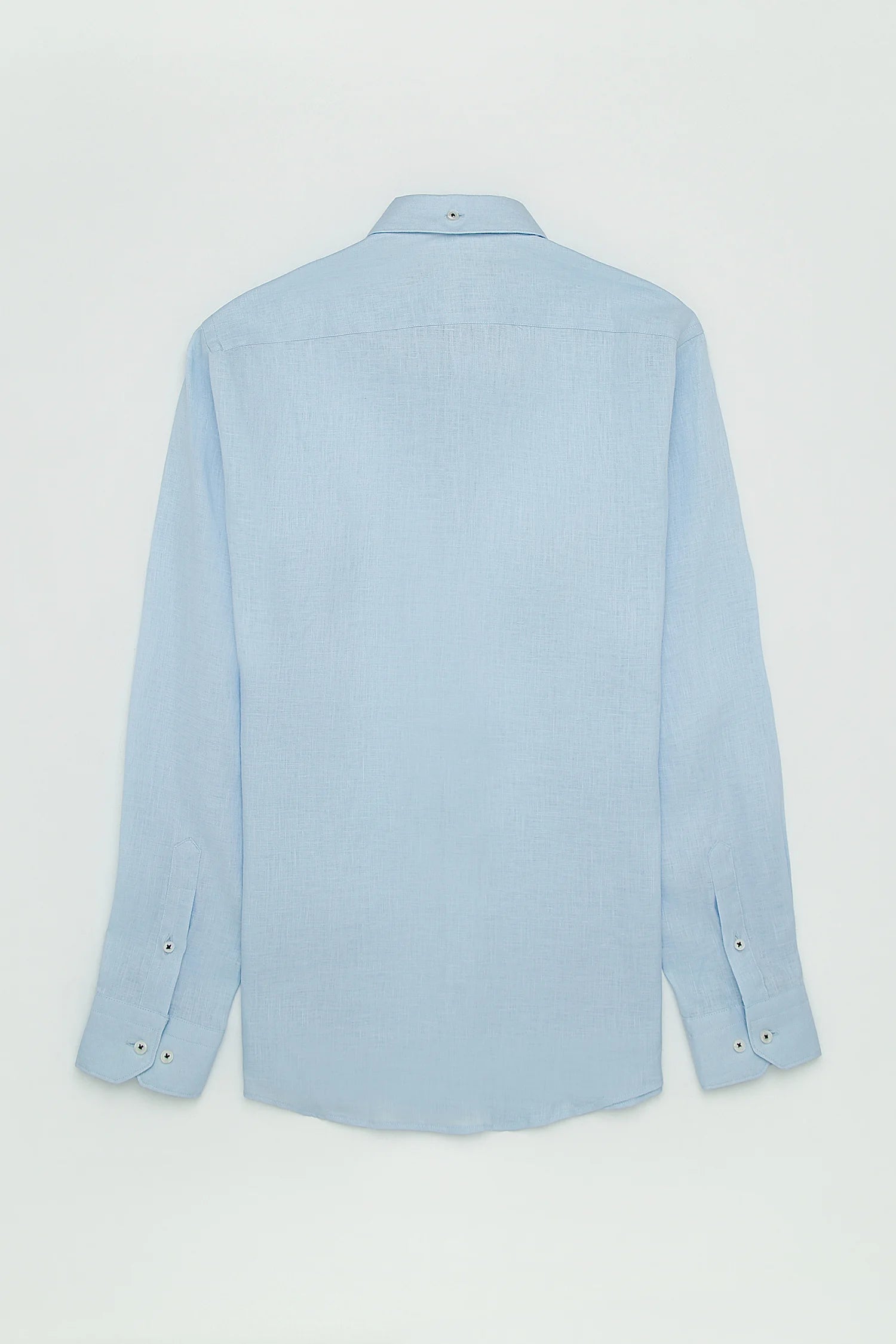Camisa Button Down Lino Azul Bebé