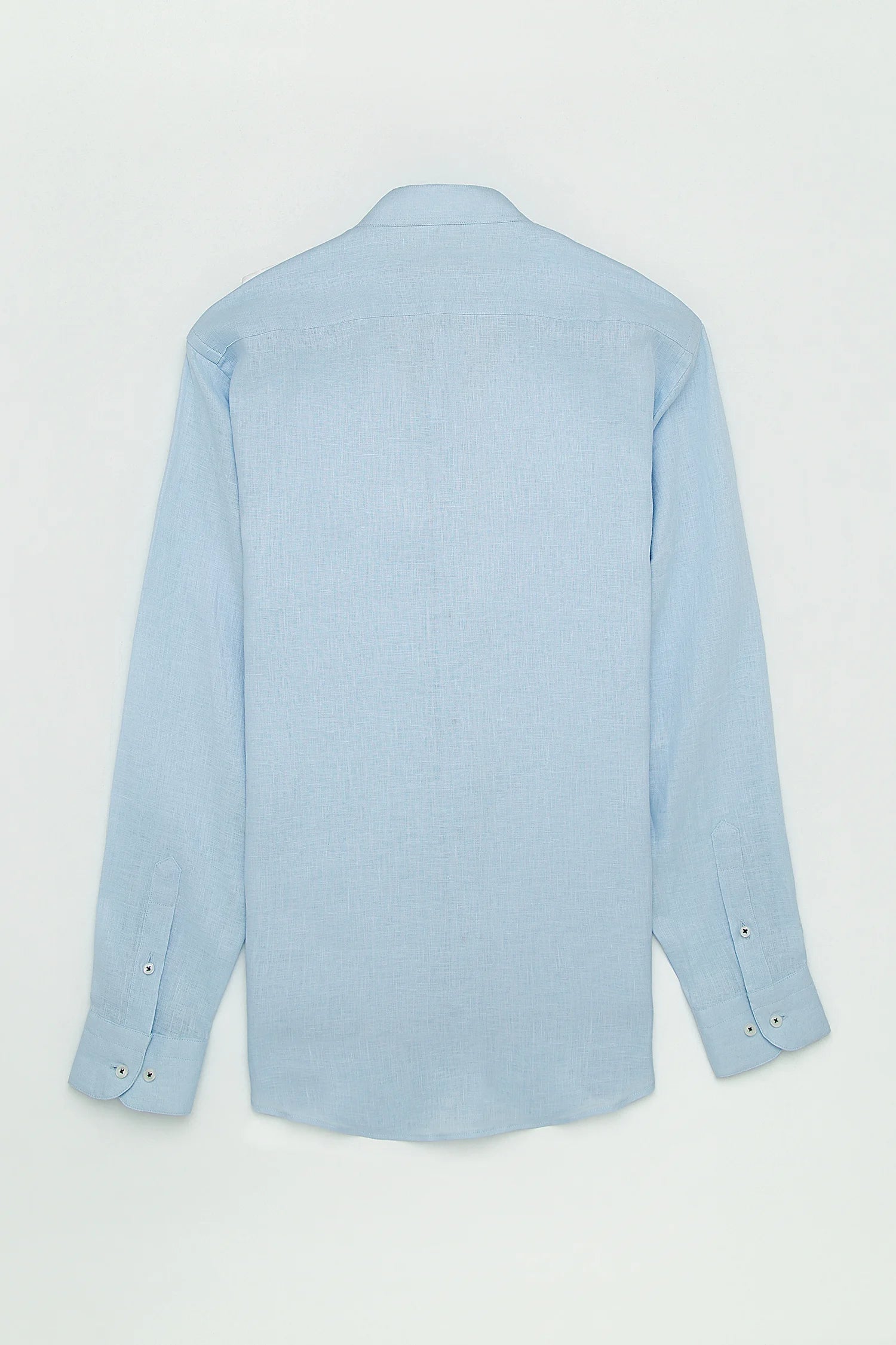 Camisa Cuello Mao Lino Azul Bebé