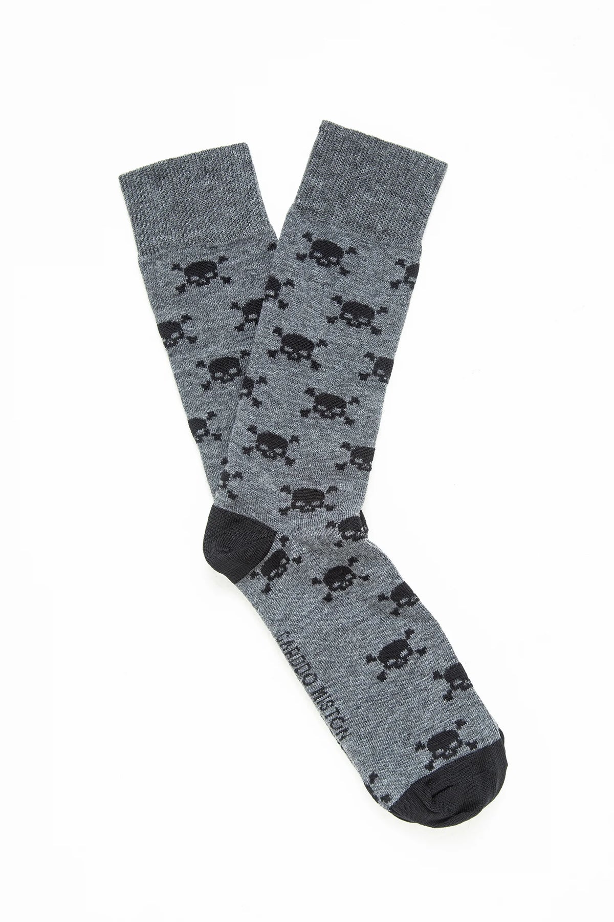 Medias Algodón Estampado Calaveras - Fondo Gris