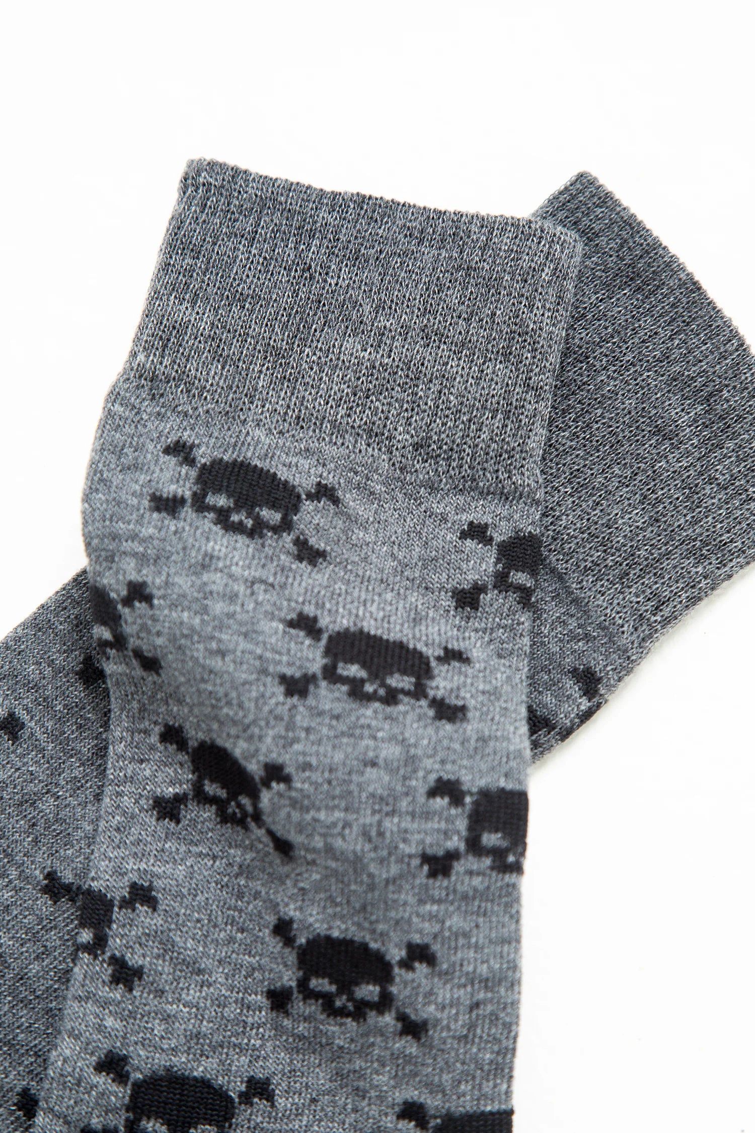 Medias Algodón Estampado Calaveras - Fondo Gris