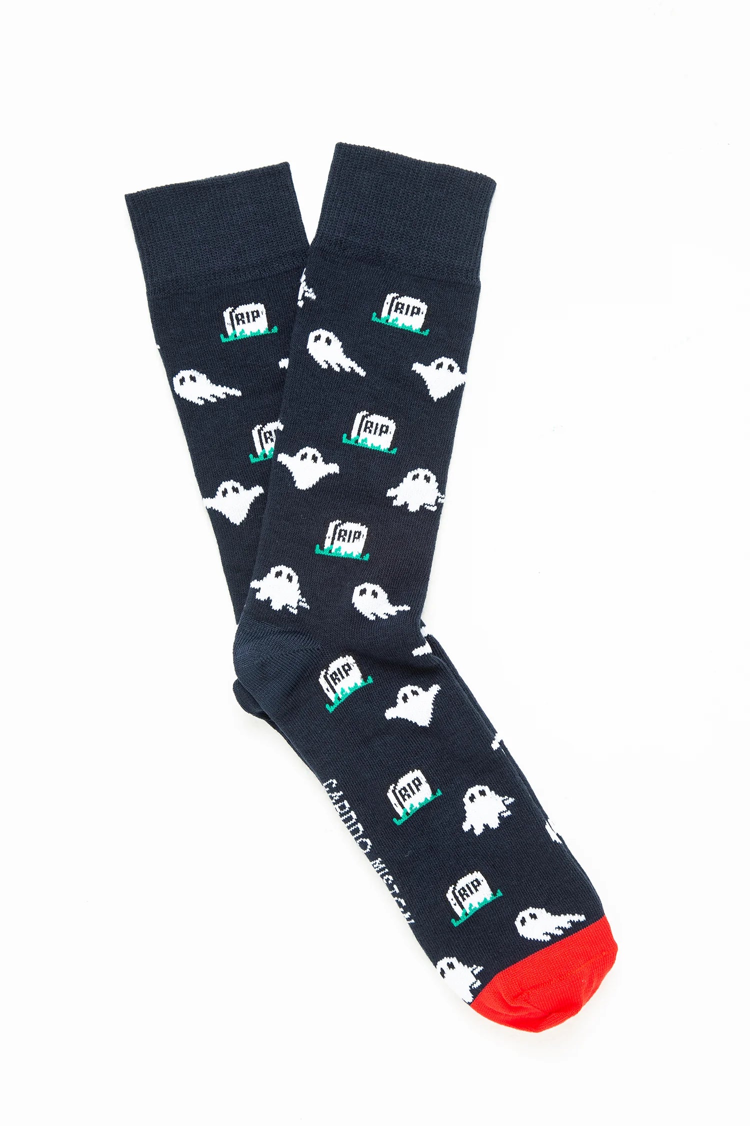 Medias Algodón Estampado Fantasmas - Fondo Azul