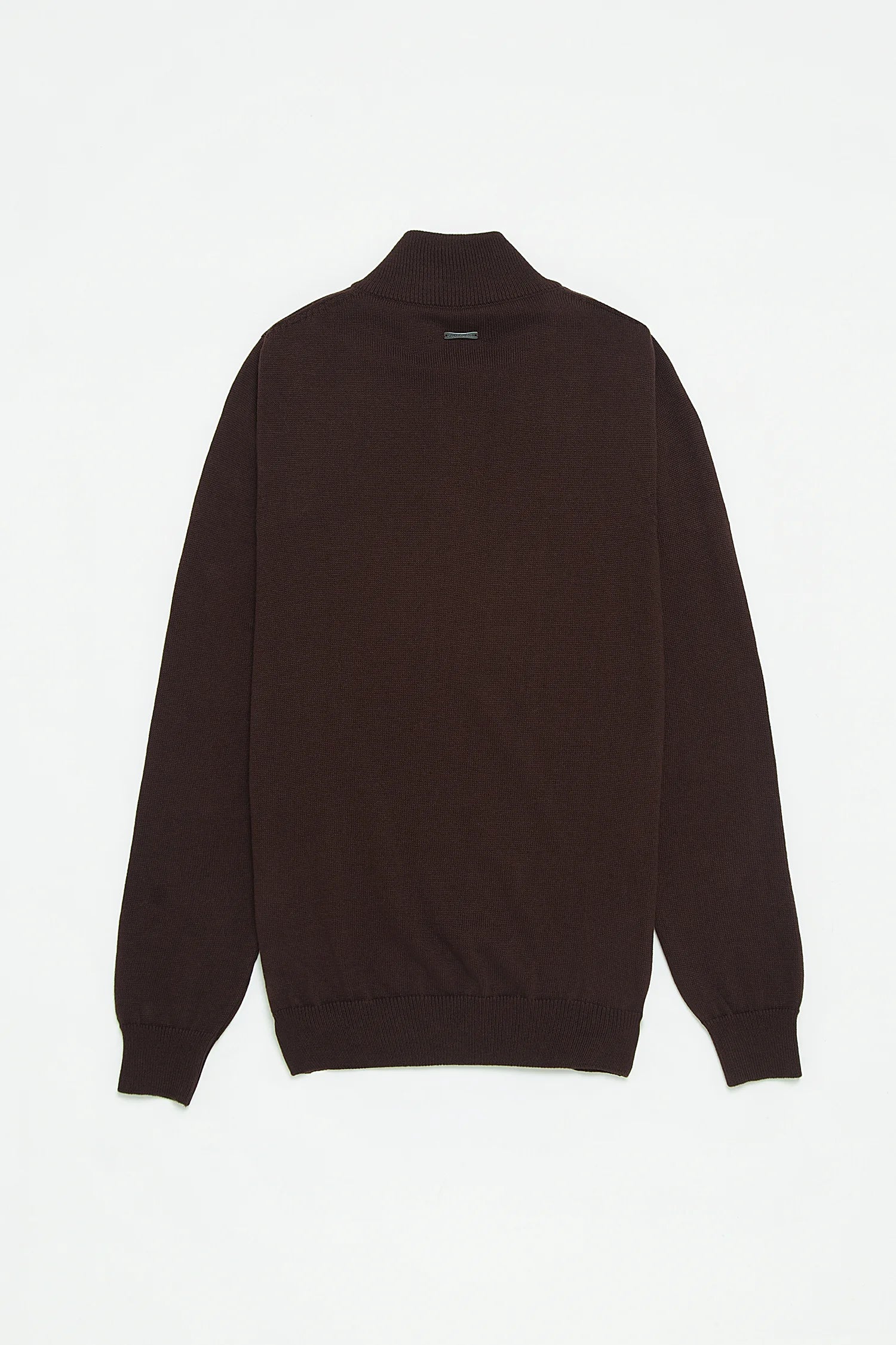 Saco Half Zip Algodón Chocolate