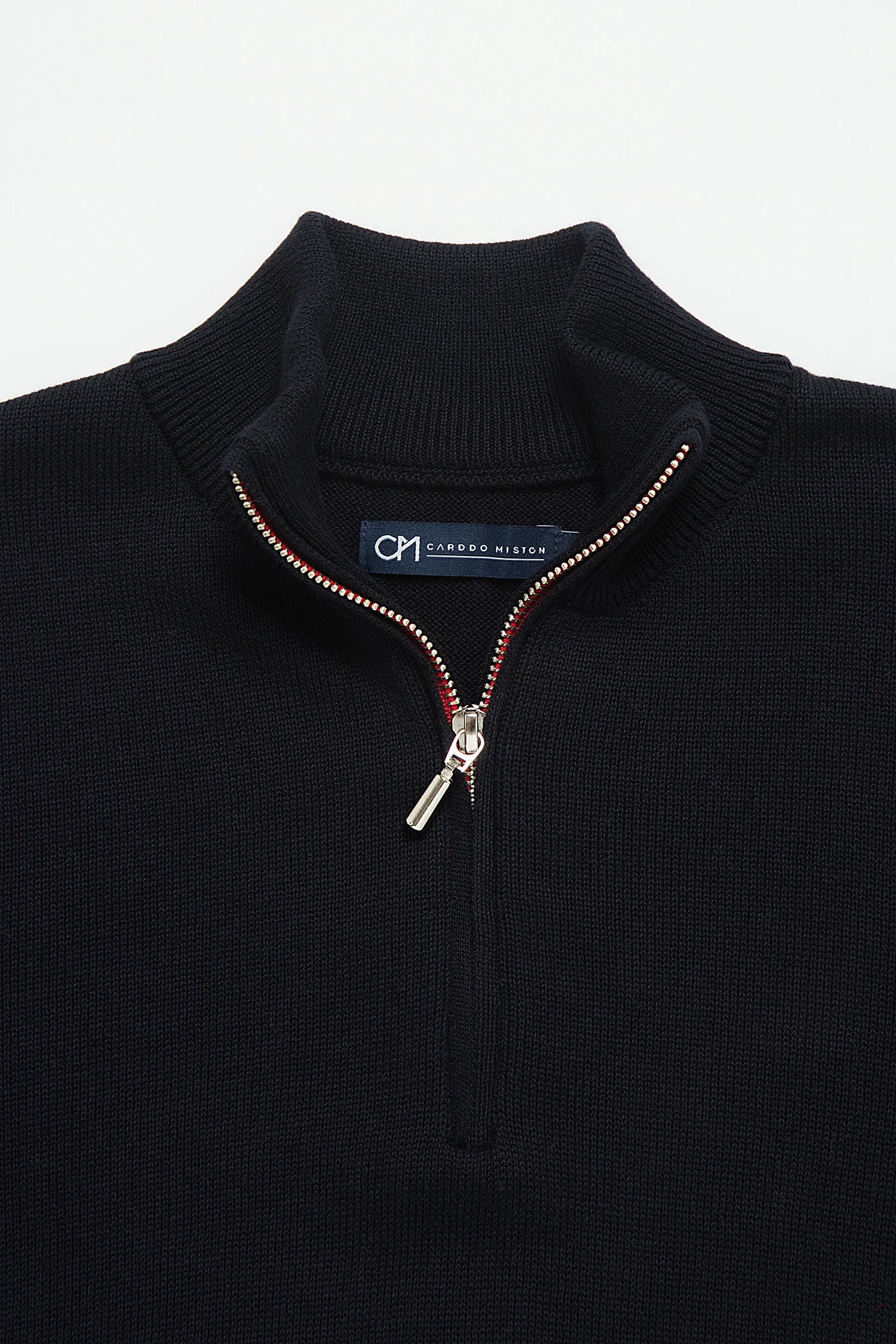 Saco Half Zip Algodón Azul Oscuro