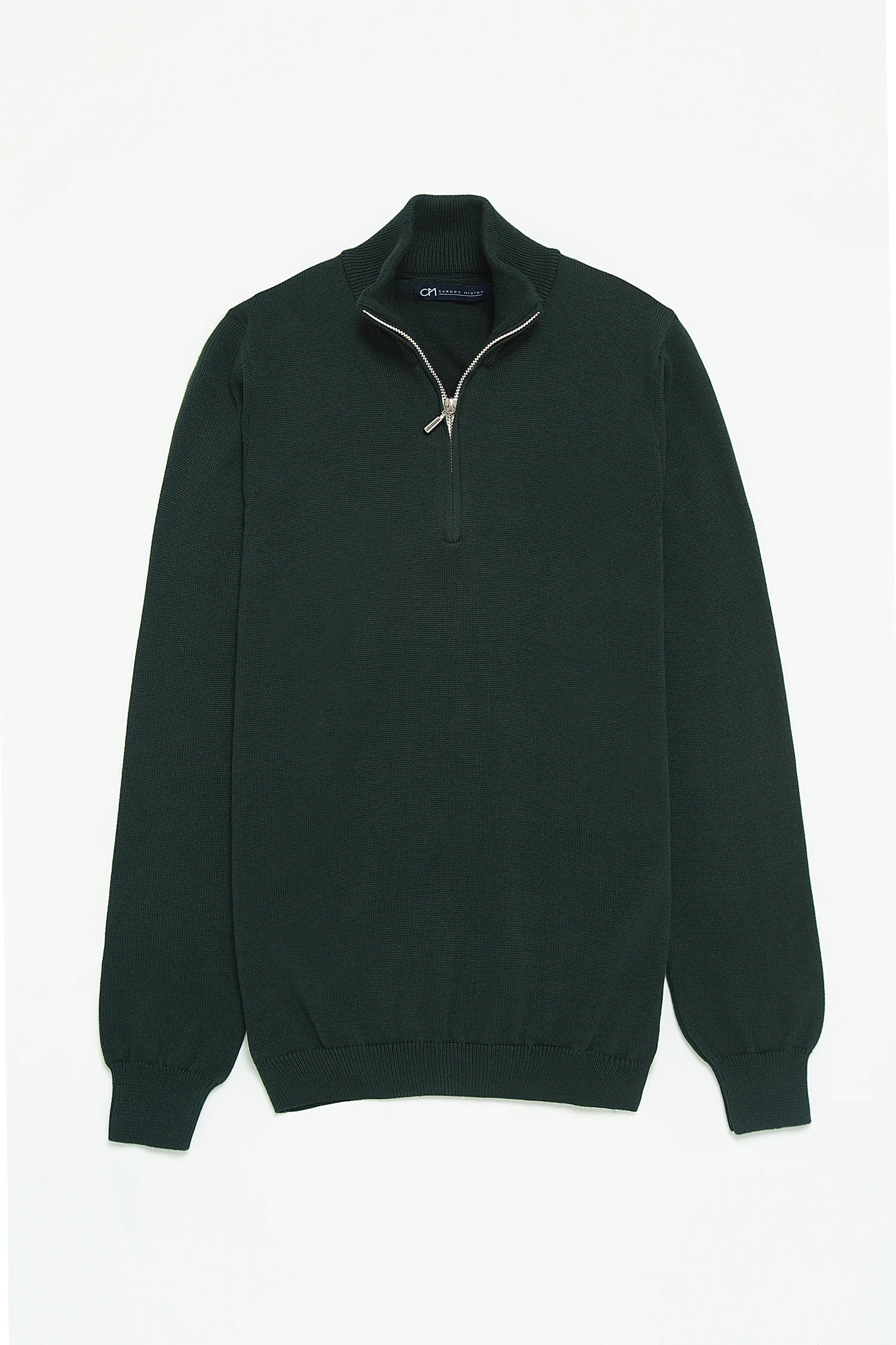 Saco Half Zip Algodón Verde Botella