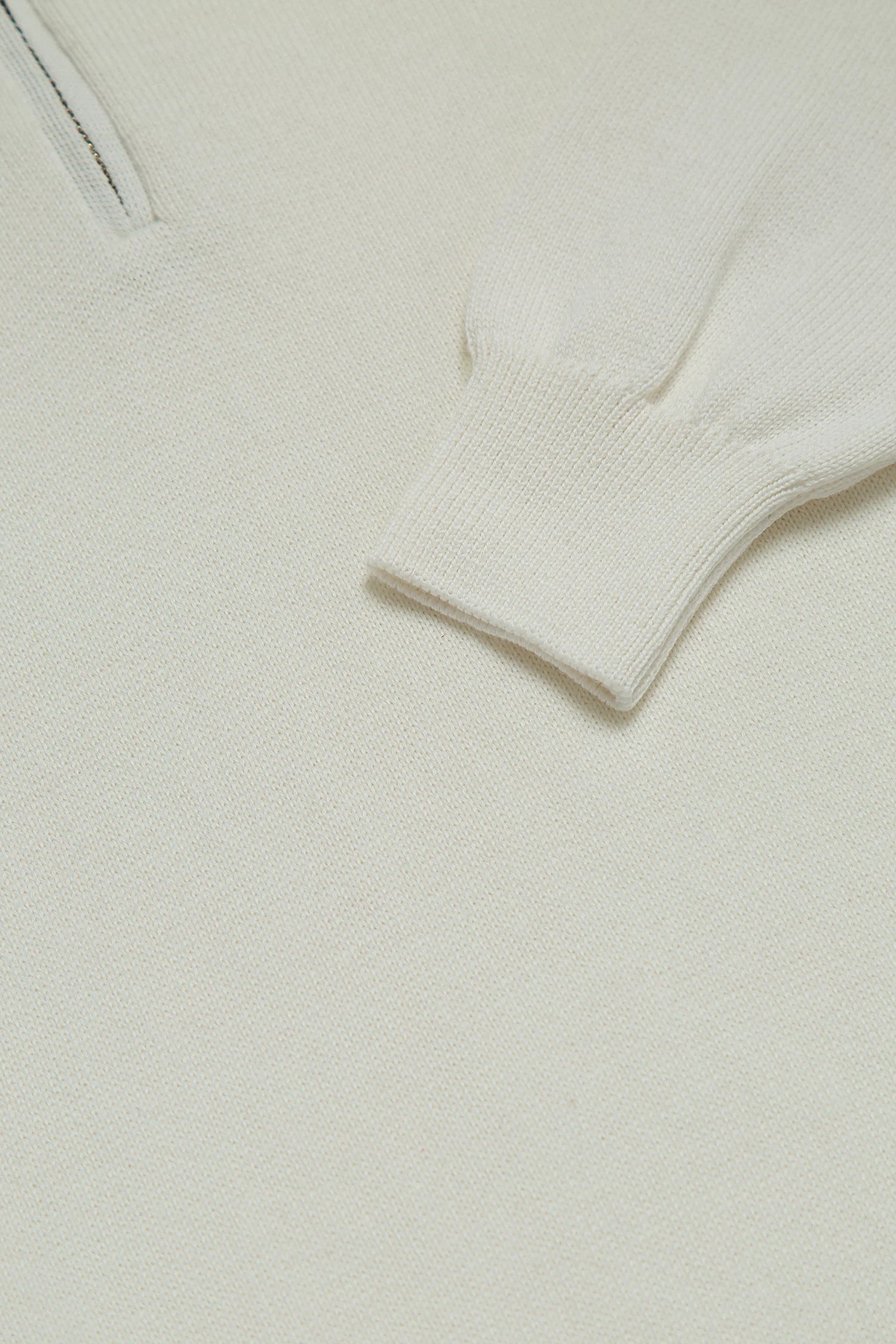 Saco Half Zip Algodón Crema