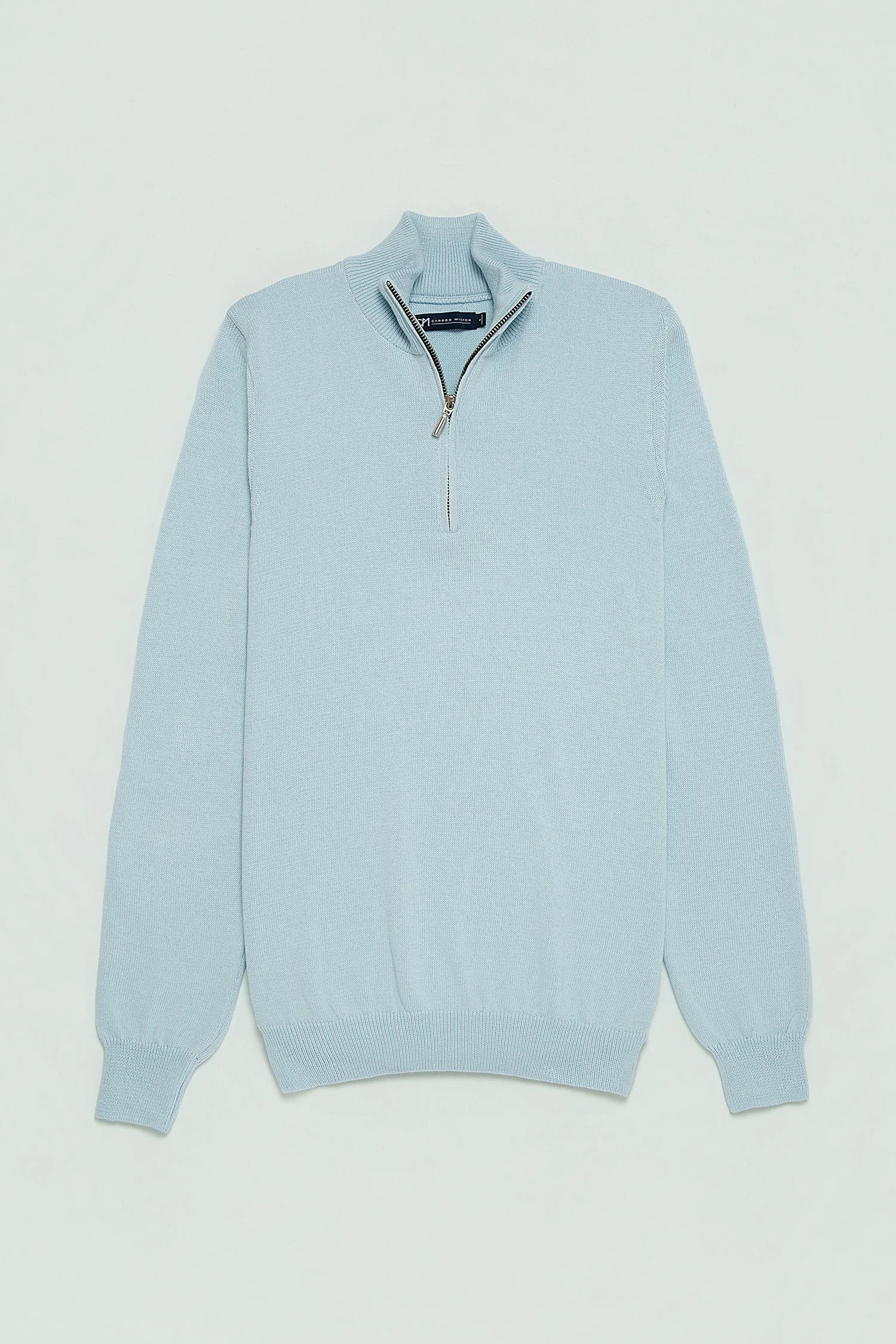 Saco Half Zip Algodón Azul Cielo